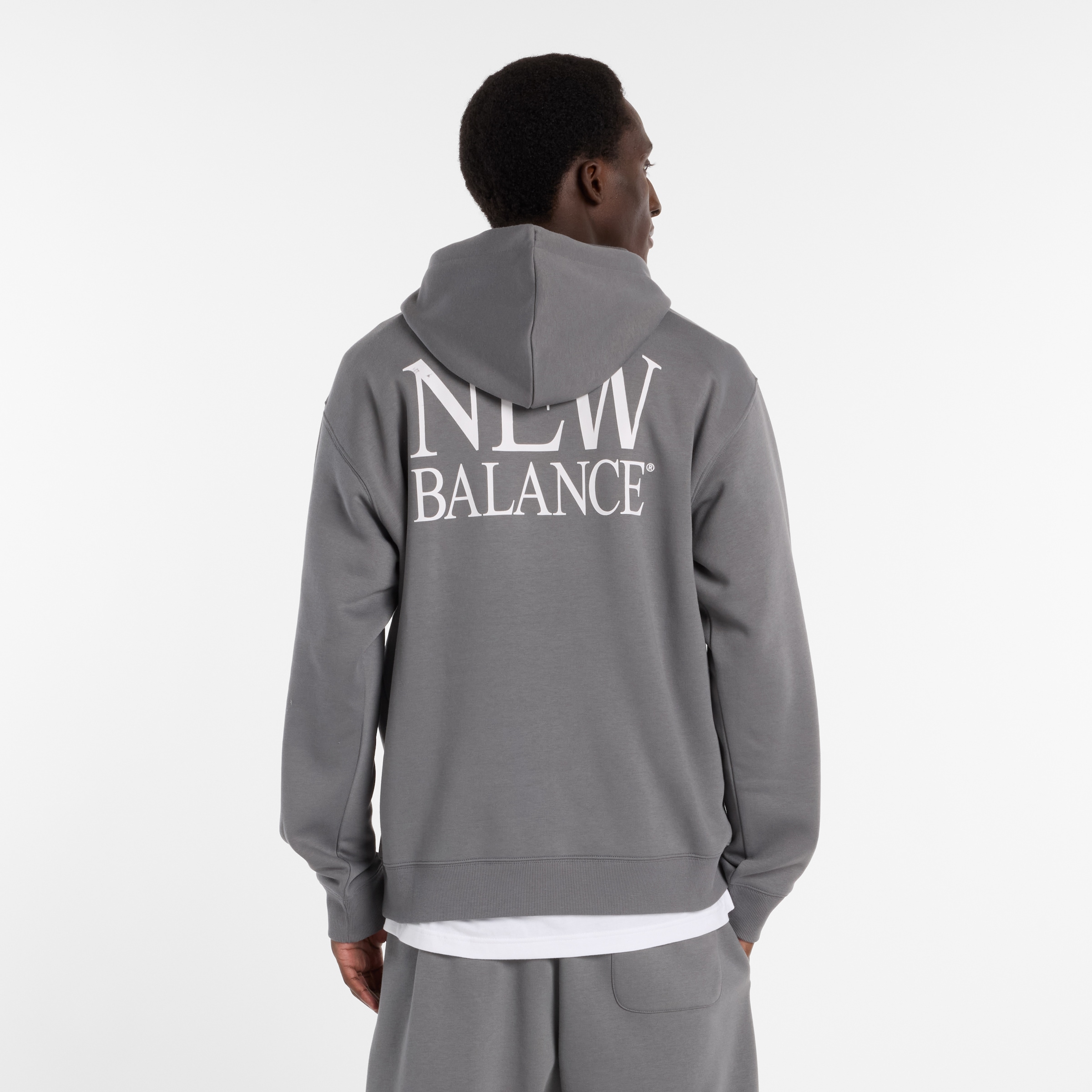 New Balance Sweat à capuche , avec cordon, en mélange de coton
