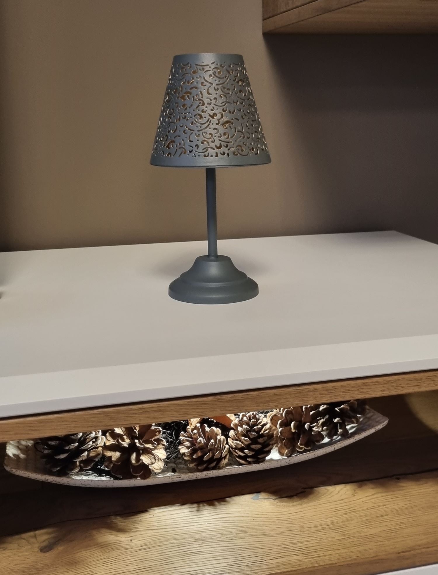 Ambiente Haus Teelichthalter »Teeliicht-Lampe in Grau - (H) 24 cm«