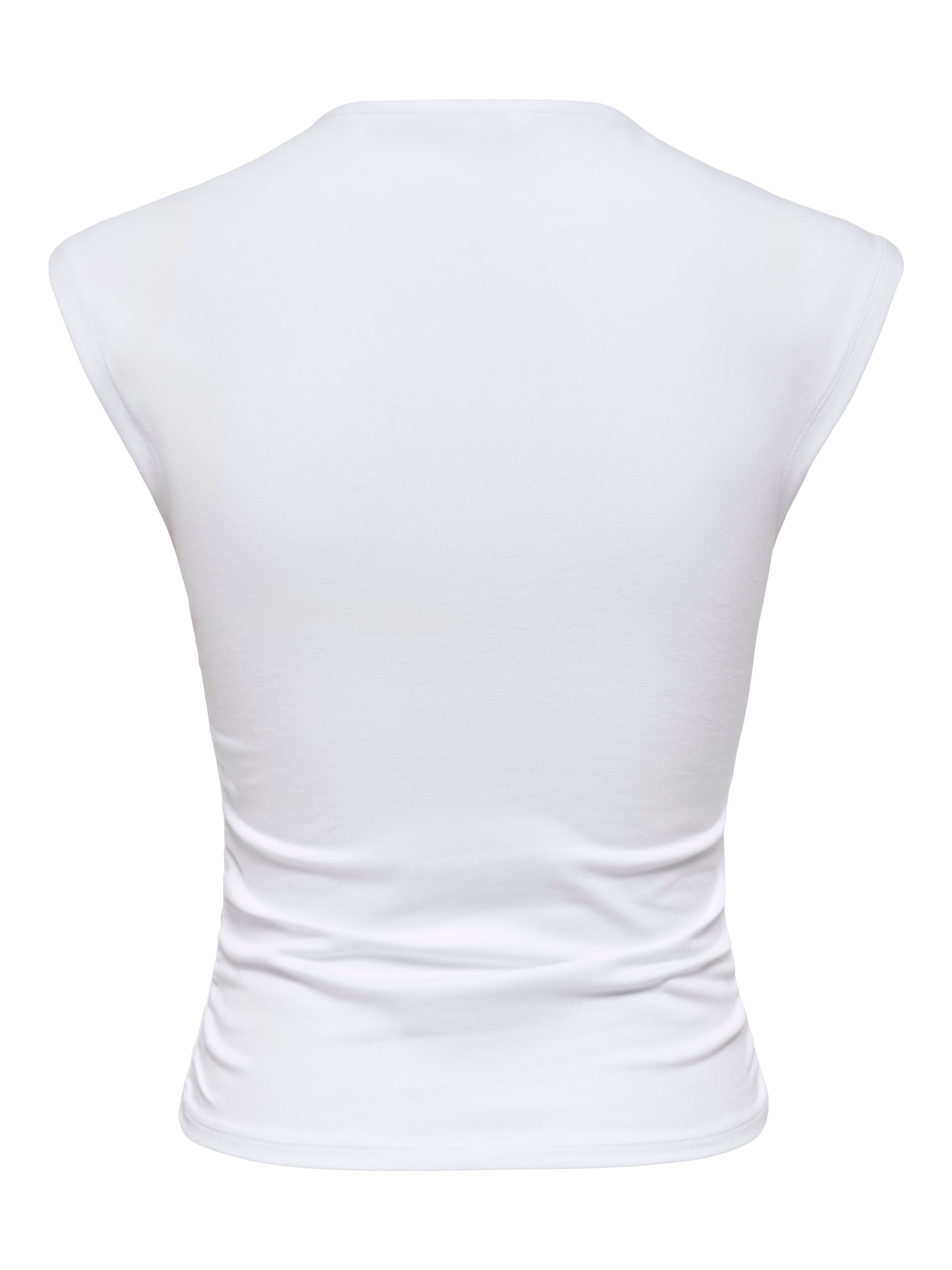 ONLY Haut de chemise »ONLMIRA CAPSL RUCHING TOP JRS NOOS« mélange de coton, regular fit, col rond