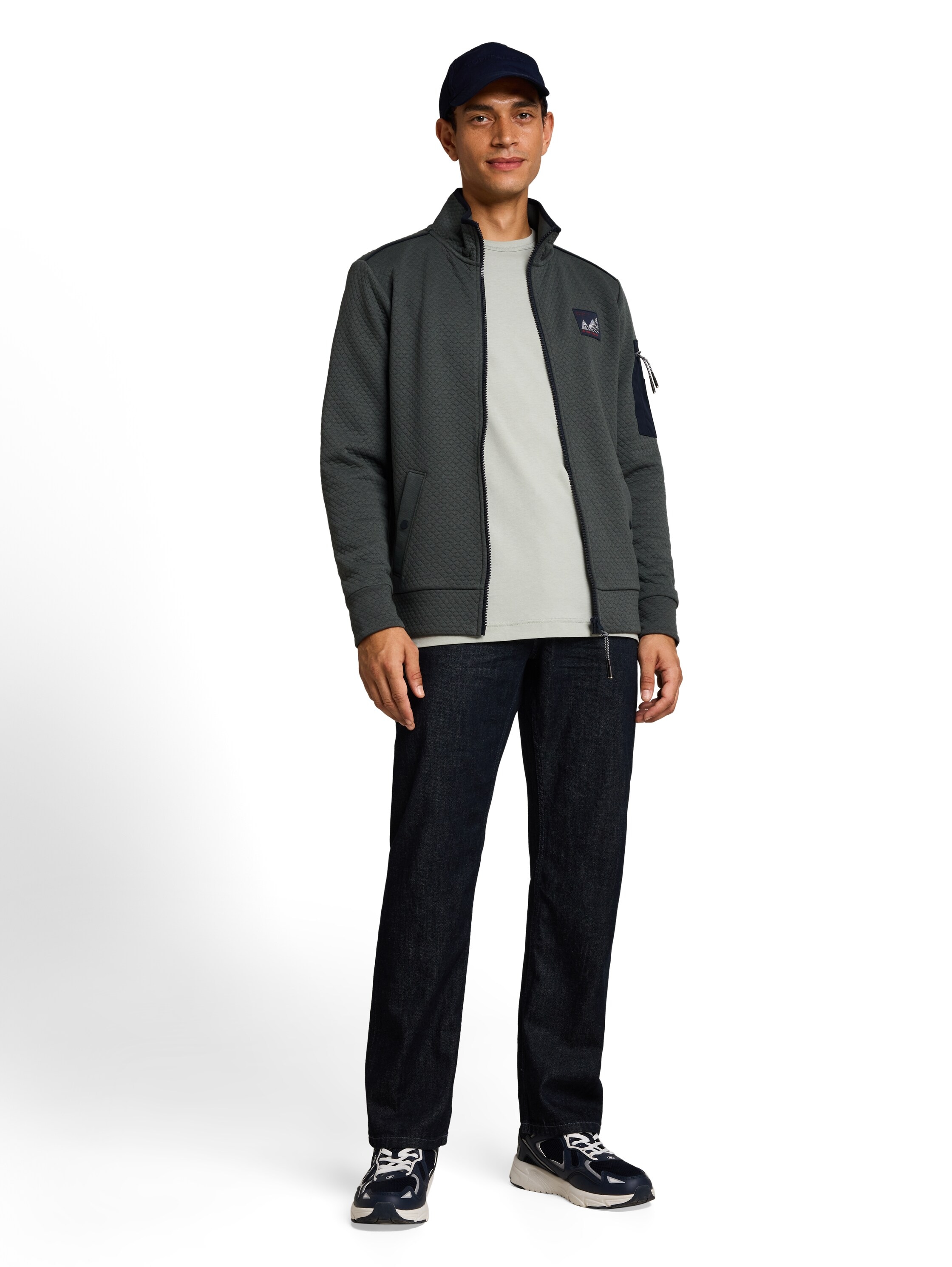 TOM TAILOR Veste sweat Col montant pratique avec fermeture éclair / look sportif
