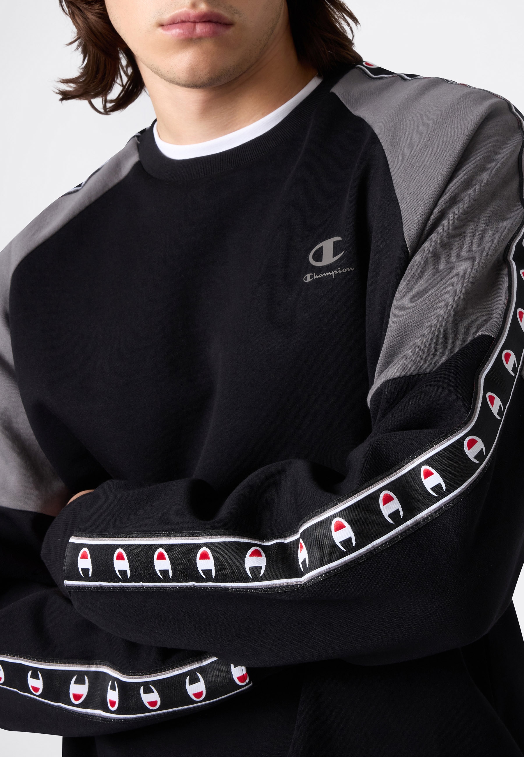 Champion Sweatshirt »Sports-inspired Interlock Crewneck with Tape detailing«
