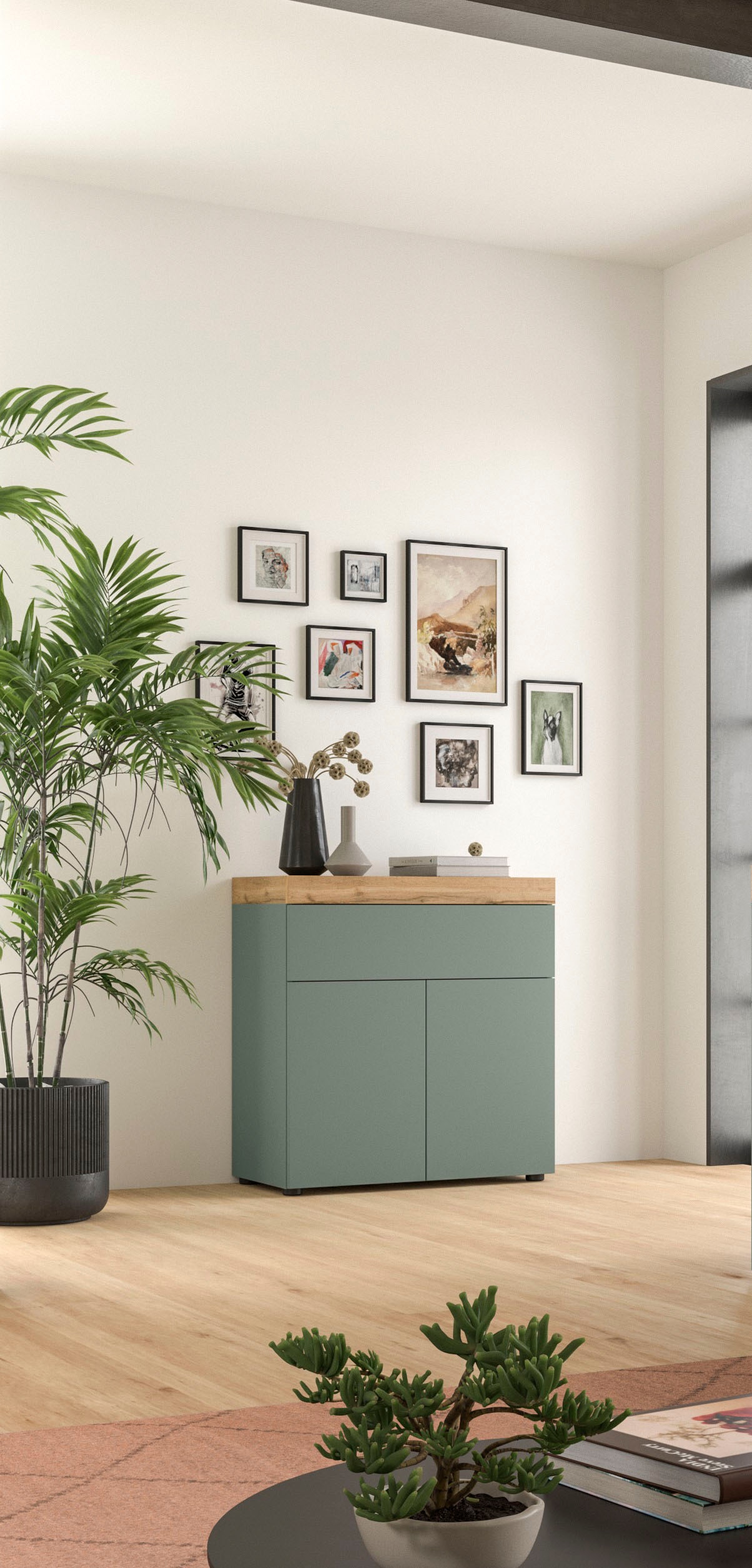 GOODproduct Kommode »MAMBO, Breite 77cm, 2 Türen, 1 Schubkasten, push-2-open« 2 farbige Ausführung, in verschiedenen Farben erhältlich, 1 Stk. tlg. Kommode, Anrichte, Wohnzimmer, Schlafzimmer