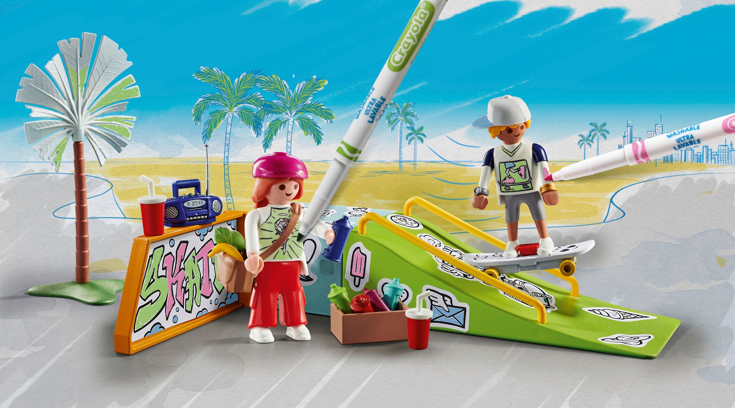 Playmobil® Jeu de construction »Skatepark (71515), Color« Made in Europe
