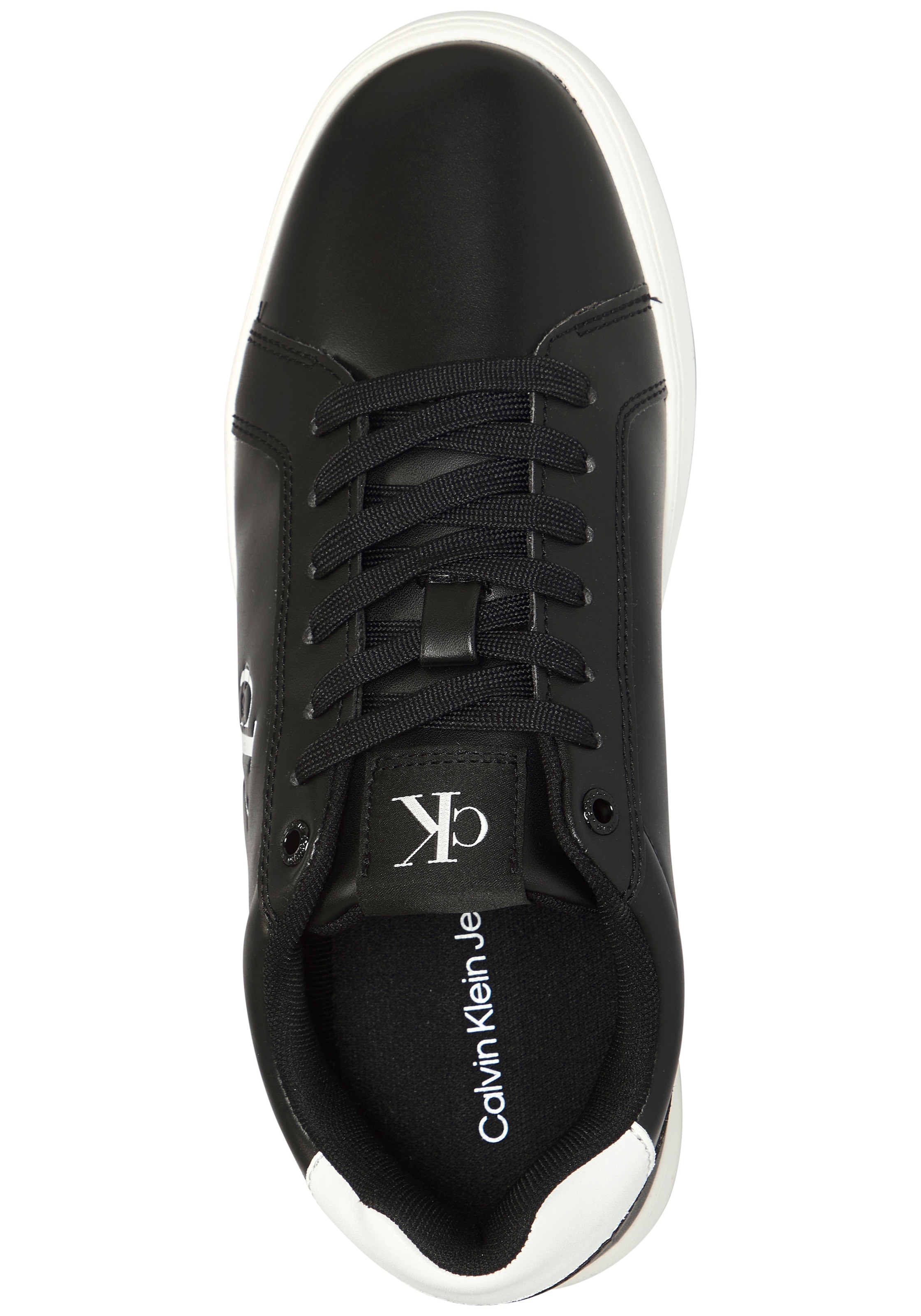 Calvin Klein Jeans Sneakers »CLASSIC CUPSOLE MONO LTH«  baskets de loisirs, chaussures basses, à lacets au style classique