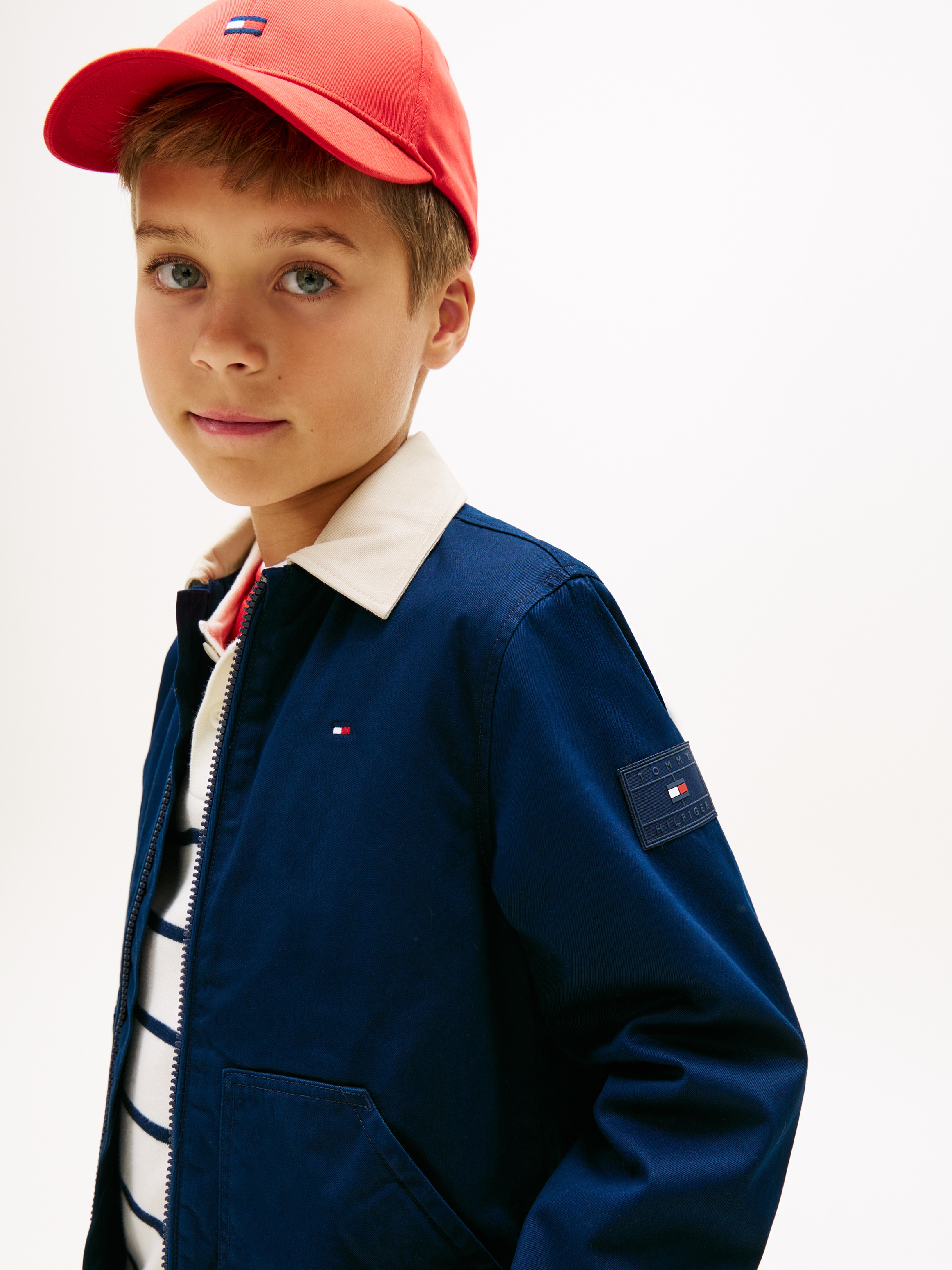 Tommy Hilfiger Blouson »CONTRAST COLLAR COTTON JACKET« ohne Kapuze Kinder bis 16 Jahre, regular fit