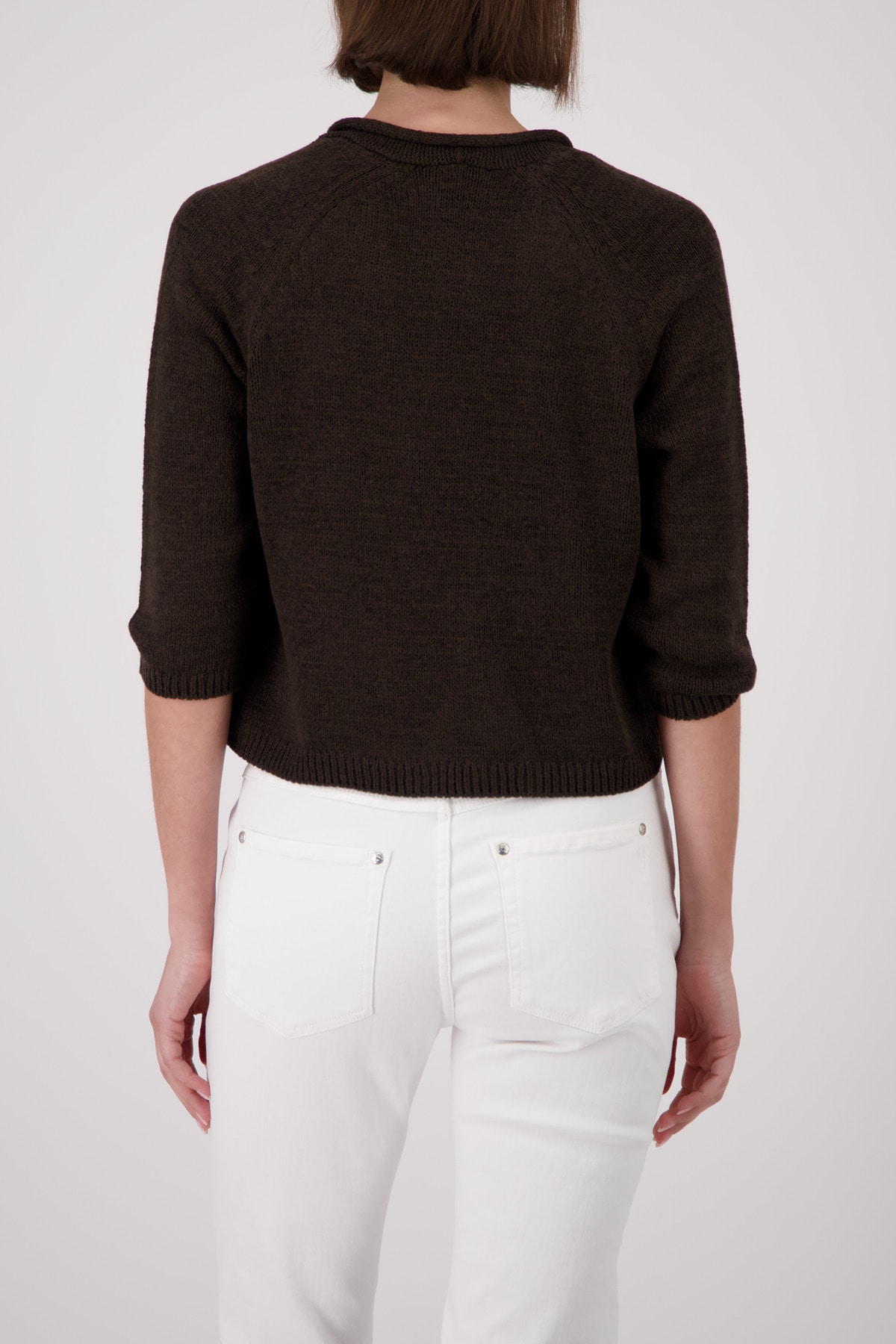 Monari Veste en tricot »Jacke Stricküberwurf Basic« à manches mi-longues