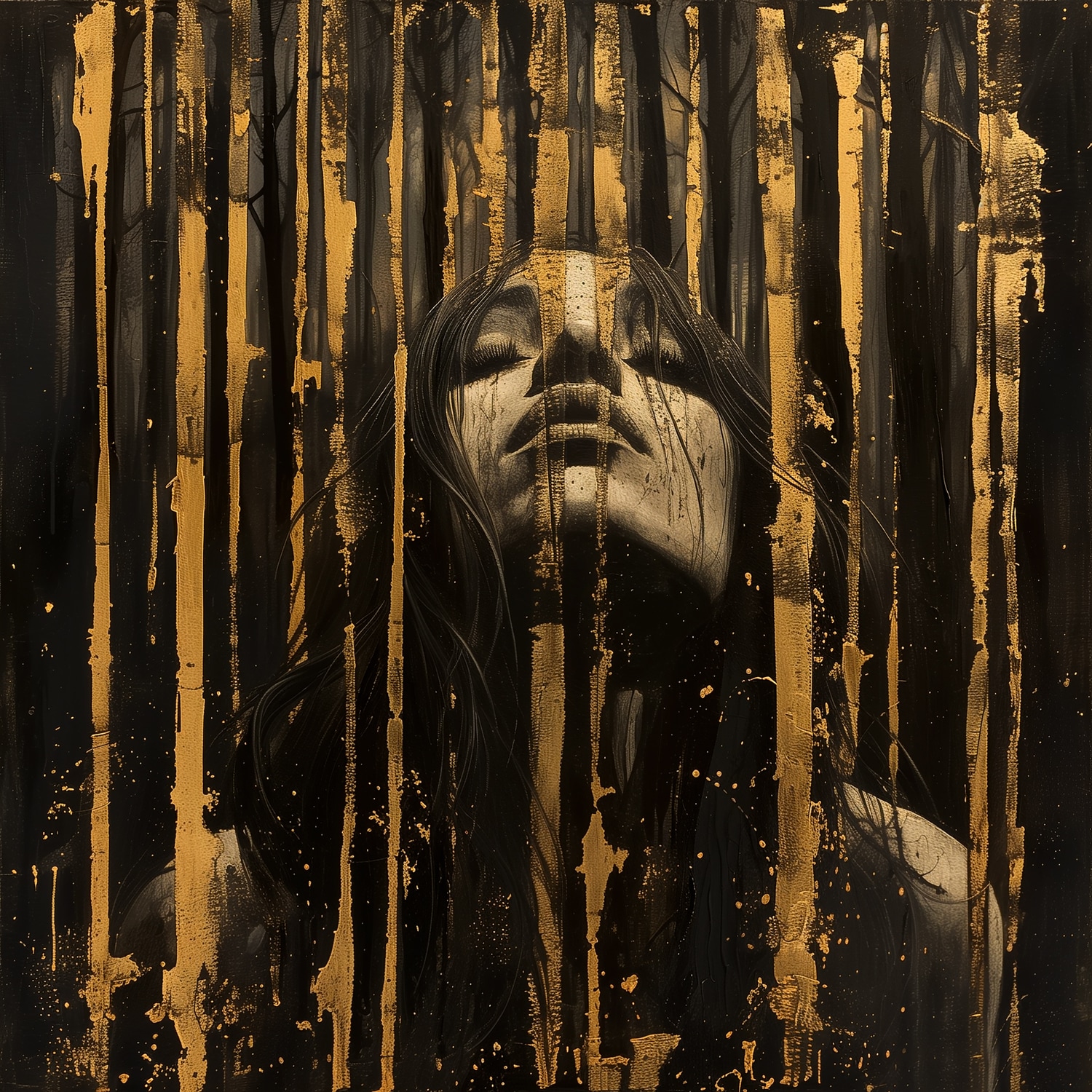 queence Tableau en verre acrylique »Frau in Gold« Abstrait | Abstrait | Art | Formes | Images de femmes | Images érotiques | Personne | Tableau 1 cuis tlg. Impression artistique HD premium de qualité galerie