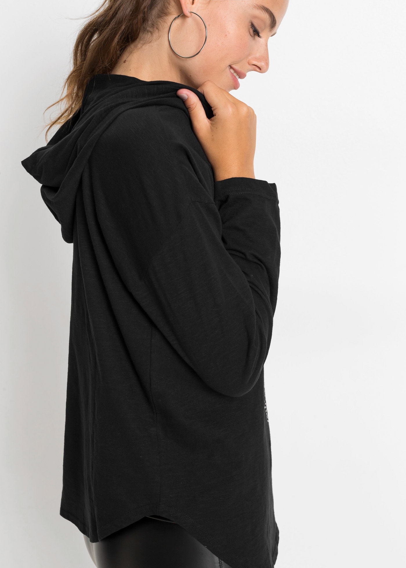bonprix T-shirt long »Oversize-Longshirt mit Kapuze« Oversize-Longshirt mit Kapuze