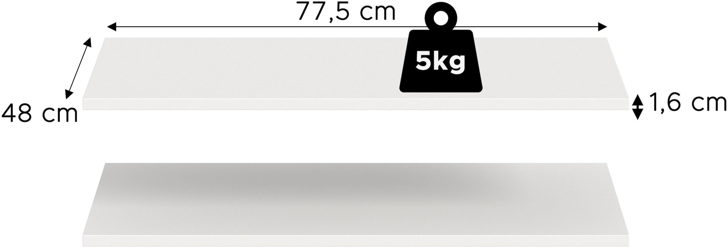 Home affaire Einlegeboden »2er Set, Breite 78 cm« 2 Stk. tlg. Skarde, Einlegeboden 2er Set, 78 cm
