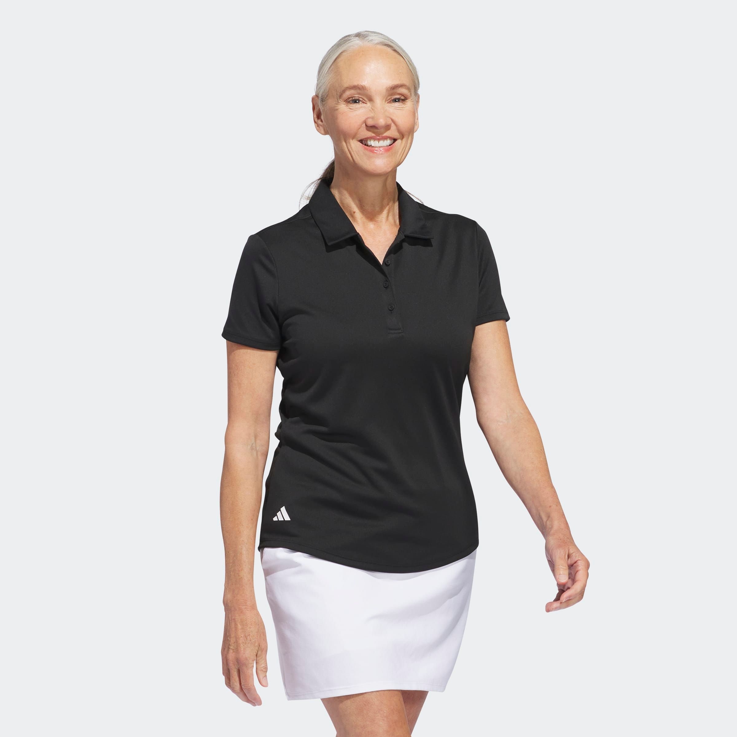 adidas Performance Poloshirt »SOLID PERFORMANCE SHORT SLEEVE FÜR DAMEN« mit Druckknopfverschluss, aus Polyester, leichtes Pikeematerial