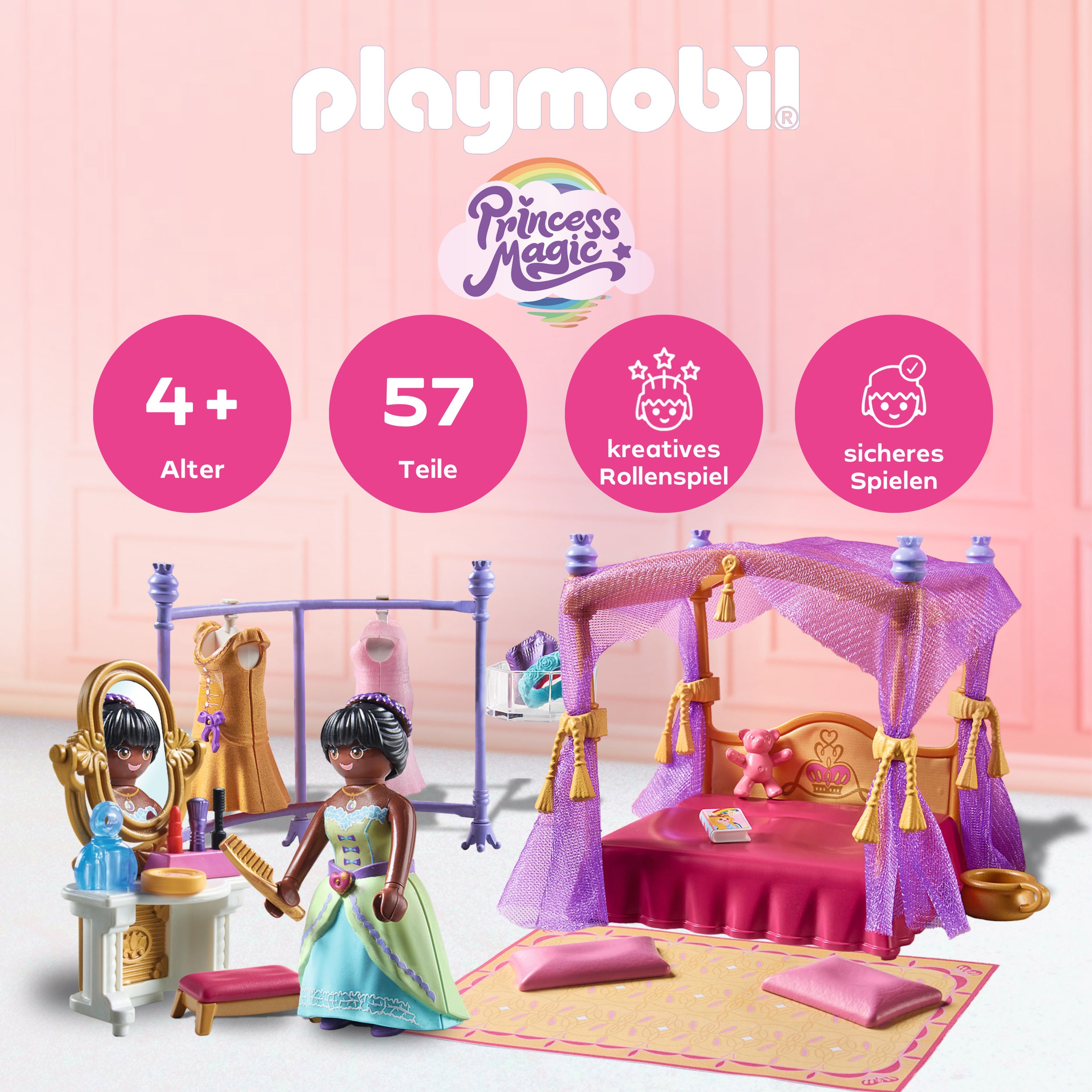 Playmobil® Jeu de construction »Prinzessinnen-Schlafzimmer mit Ankleide (71847), Princess Magic« Made in Europe