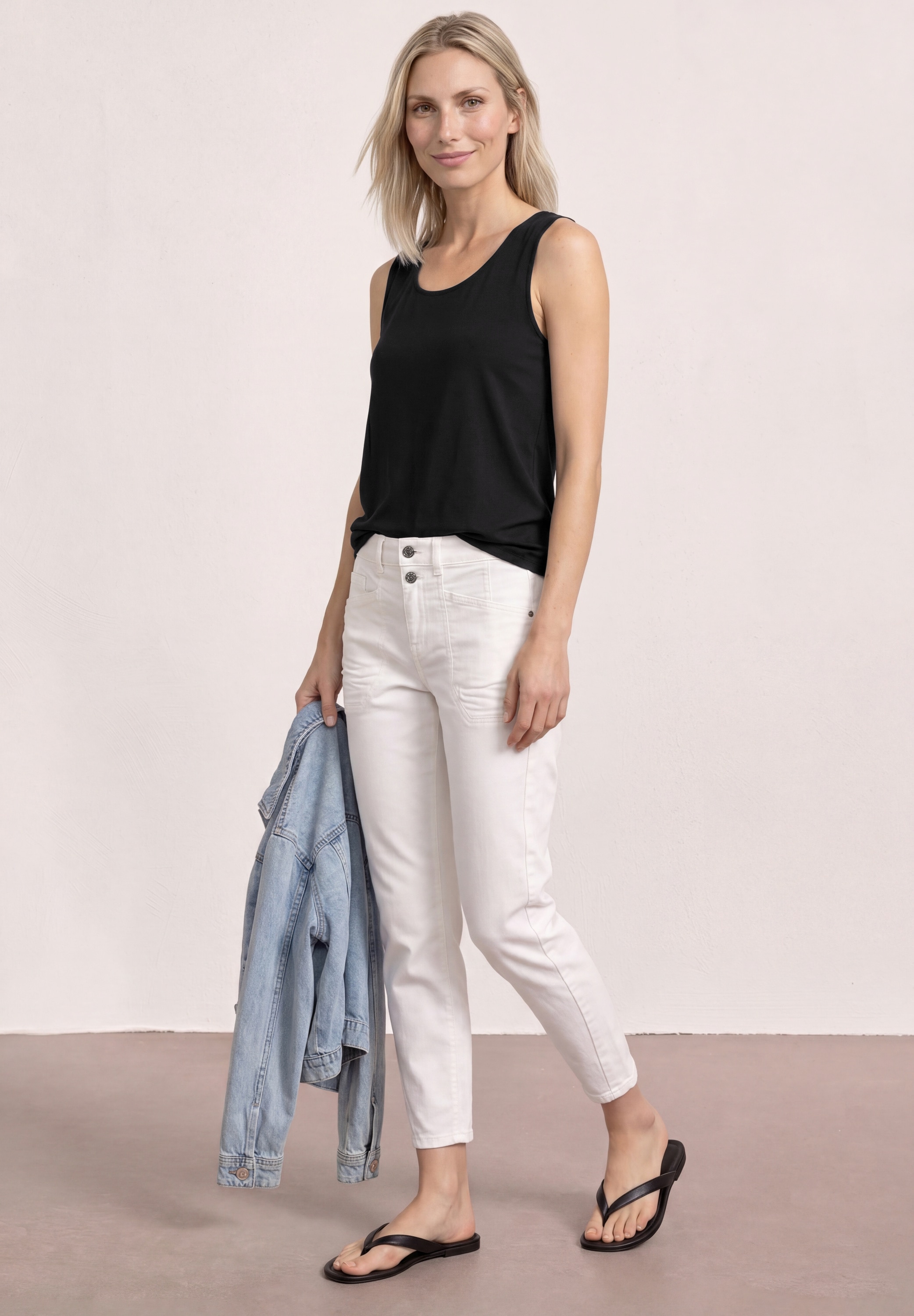 STREET ONE Shirttop Sommertop mit Elastiksaum