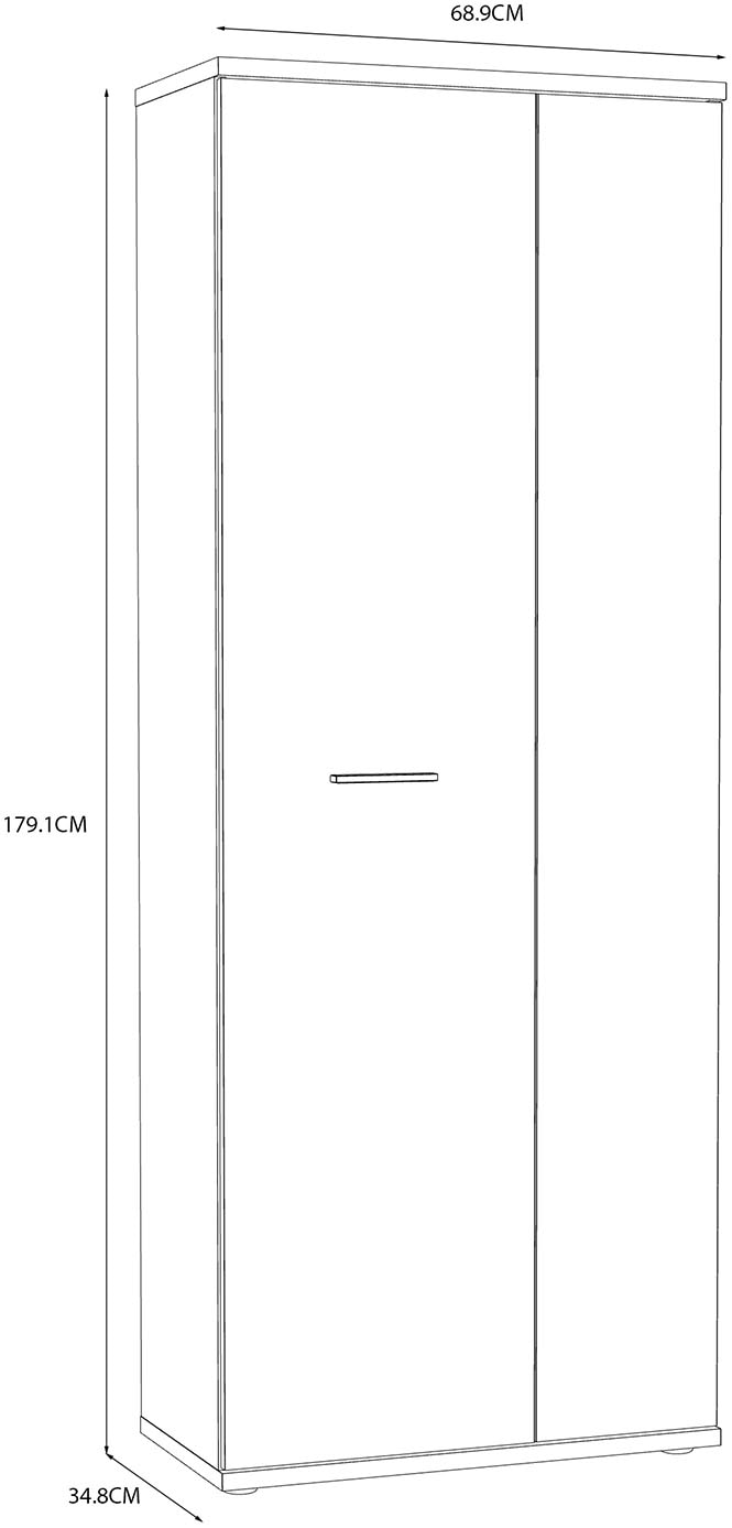 FORTE Armoire multi-usages »Platzsparend und kompakt, Stauraum« L/H/P 68,9/179,1/34,8 cm