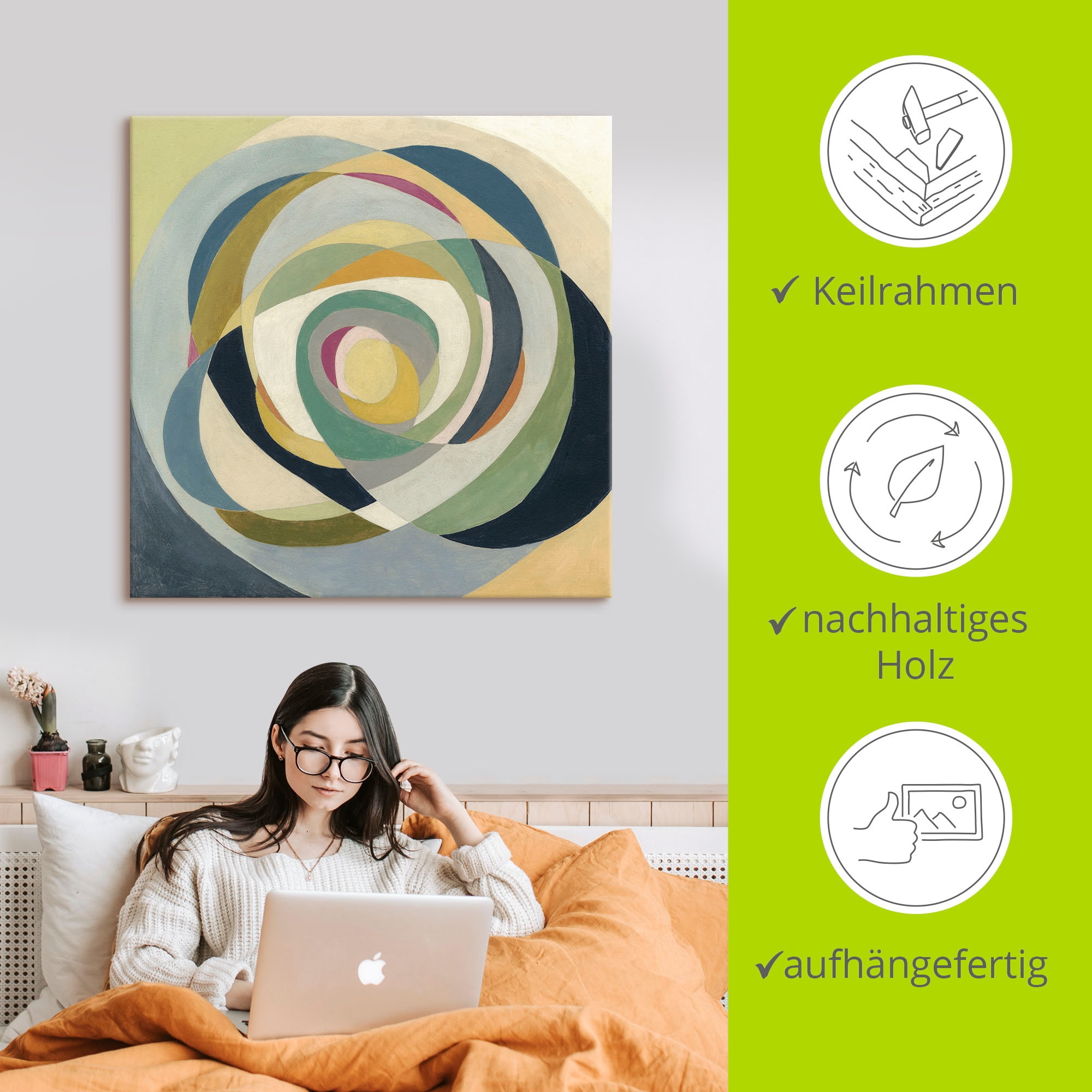 Artland Leinwandbild »Durch das Glas II« Muster 1 Stk. tlg. auf Holzrahmen gespannt