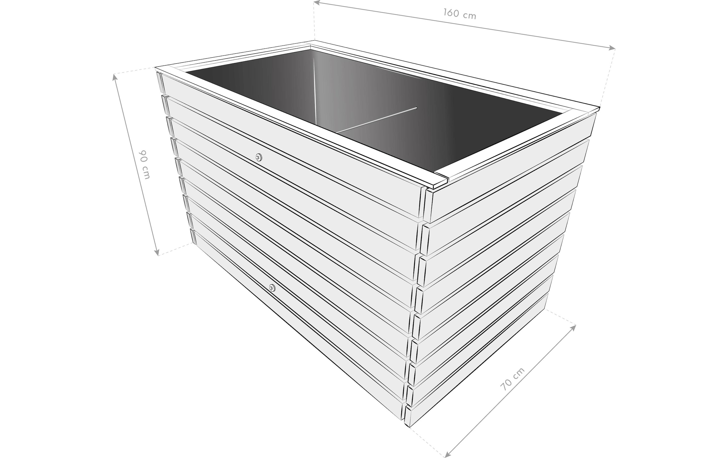 WESTMANN Lit surélevé »Asket XL Holz Natur 160 x 70 x 90 cm«