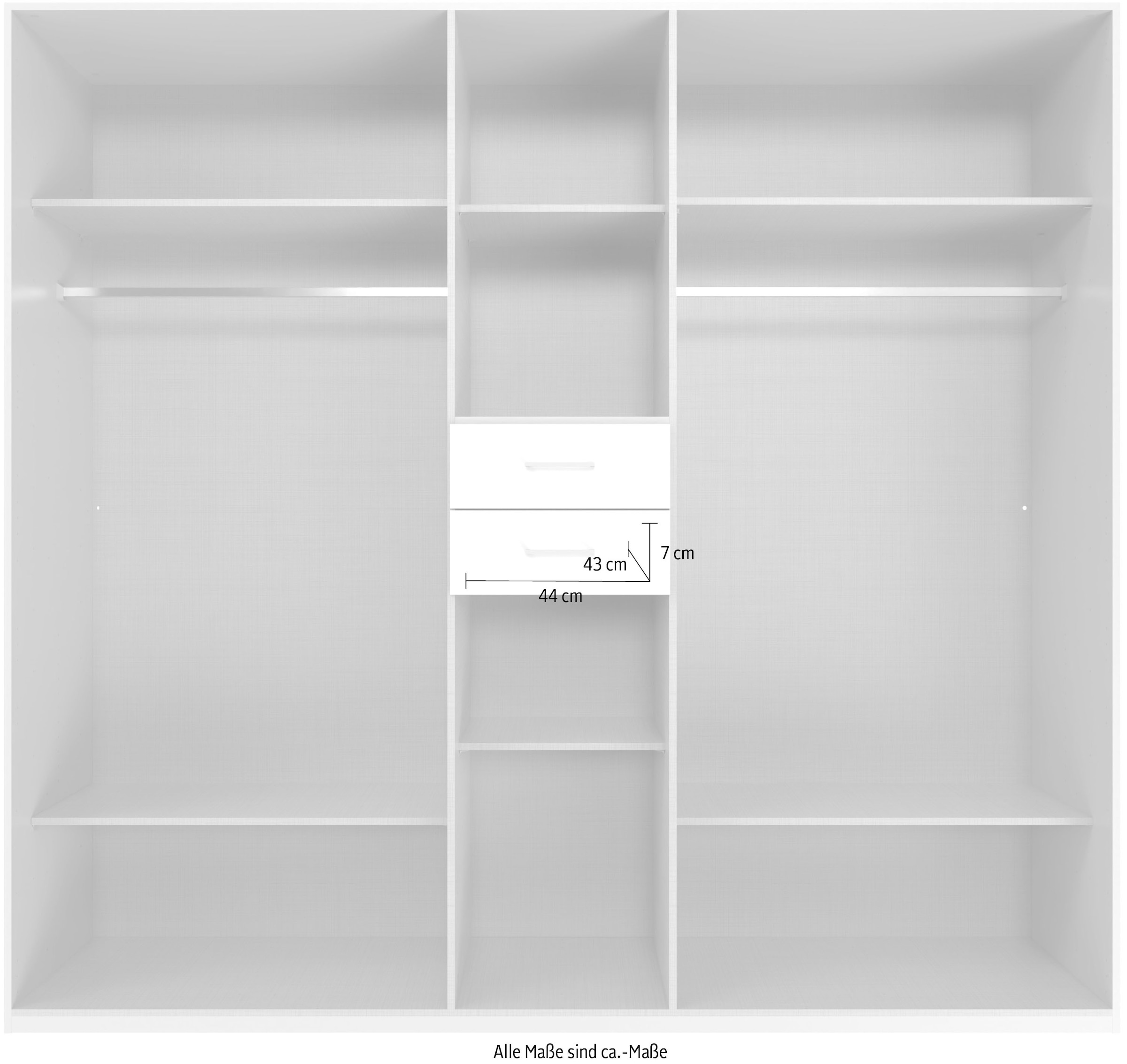 Wimex Kleiderschrank »Diver Drehtürenschrank mit Spiegel, 180, 225 o. 270cm breit« Bestseller Schlafzimmerschrank wahlweise 3 Innenausstattungen