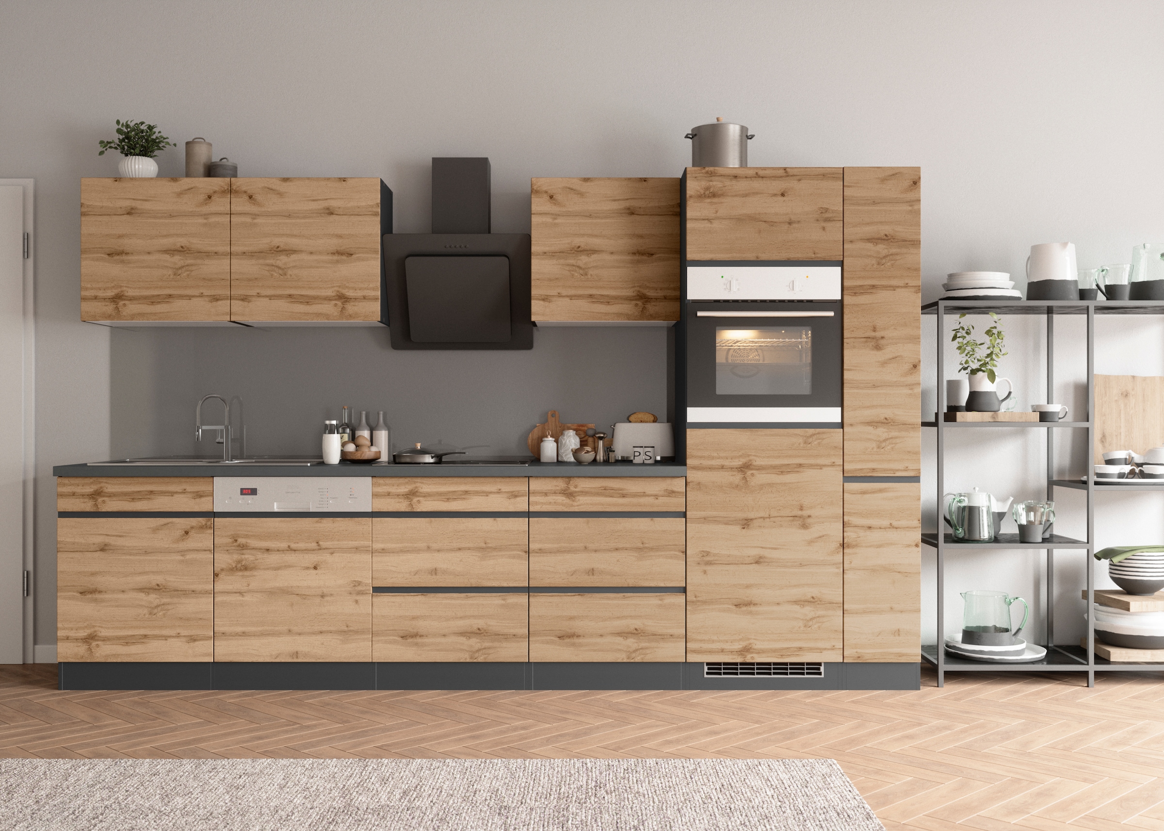 KOCHSTATION Küchenzeile »KS-Riesa« Stellbreite 330 cm, ohne E-Geräte