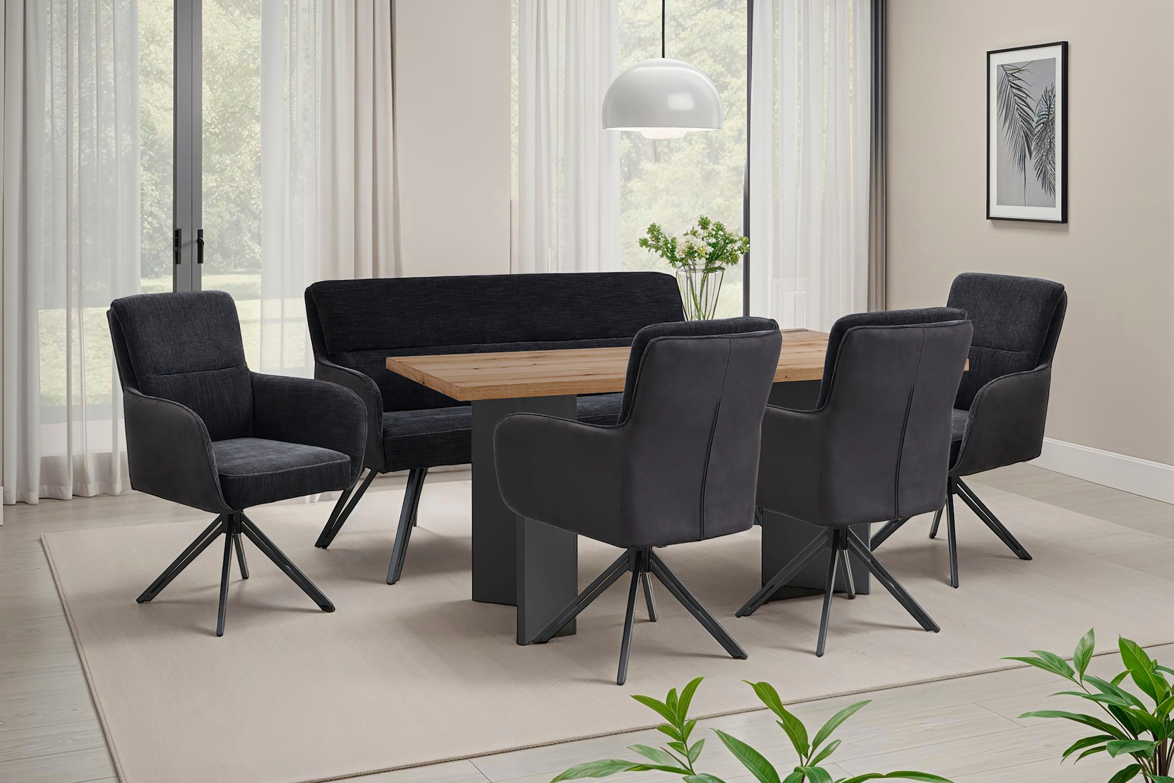 byLIVING Esszimmerstuhl »Tino« (Set) 2 Stk.360 Grad drehbar mit Federkernpolsterung, hochwertige Polsterbezüge