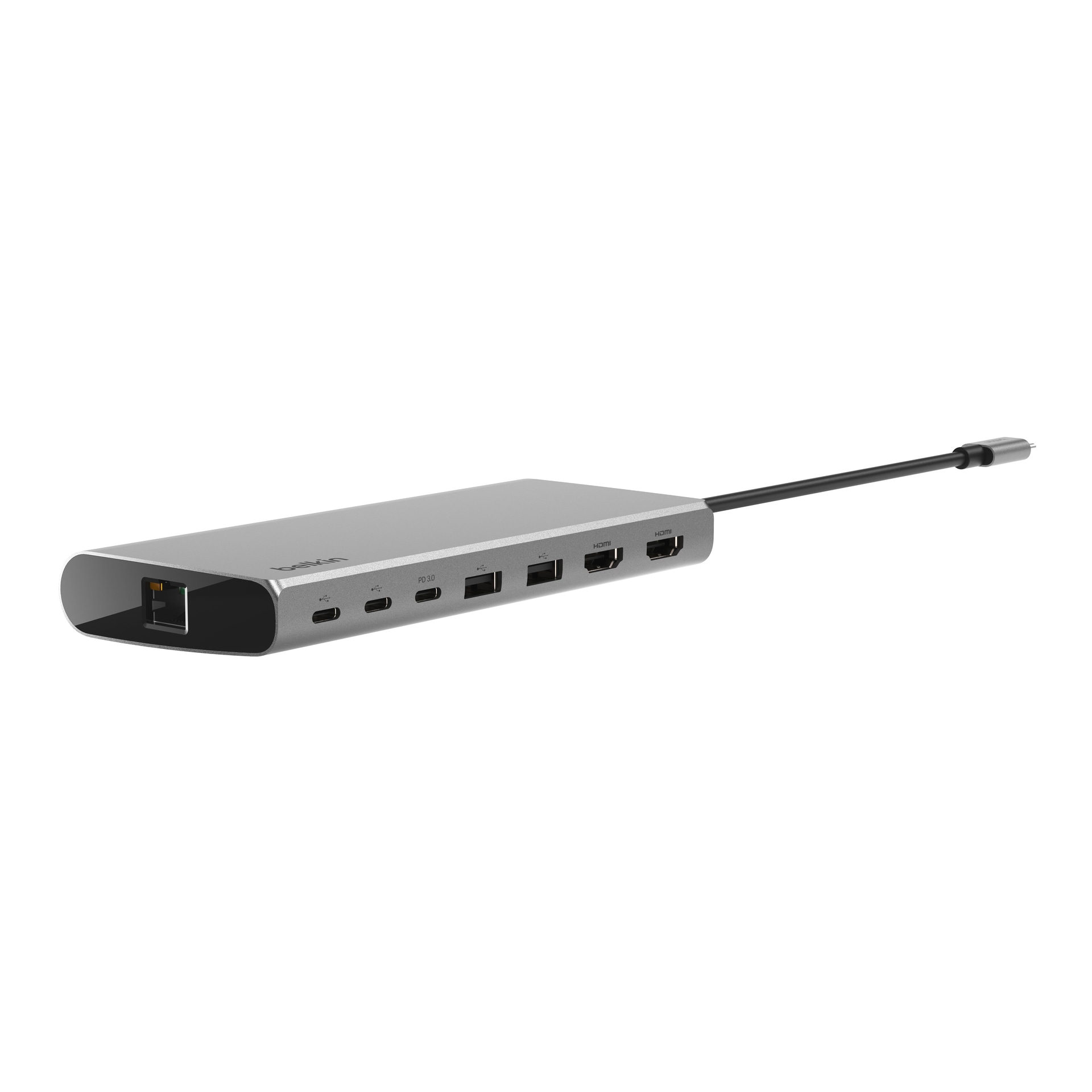 Belkin Laptop-Dockingstation »Connect Universal USB-C-8-in-1-Core-Hub für zwei Bildschirme« unterstützt 2 UHD Monitore, 4K/60 Hz und 4K/30 Hz