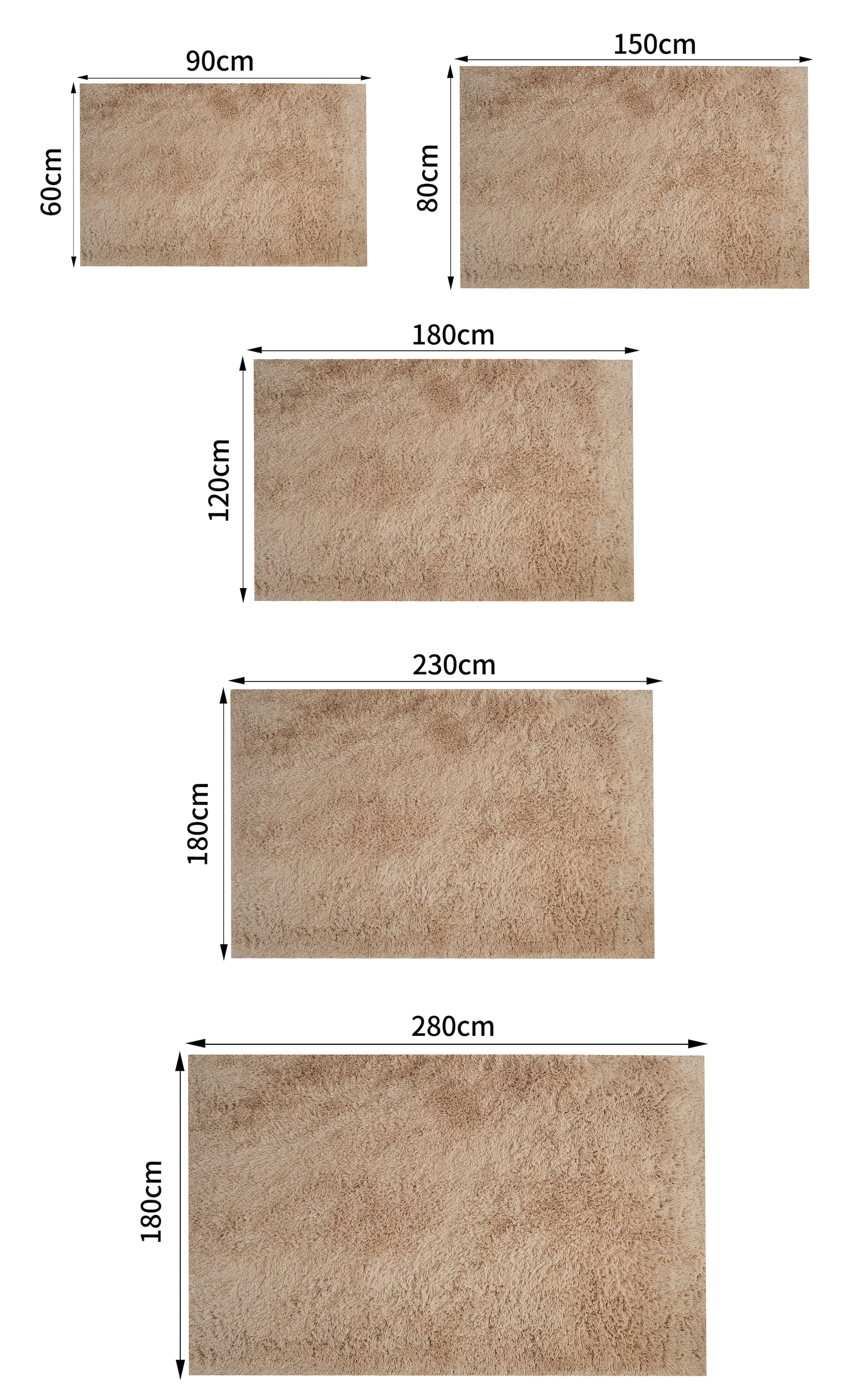 GOODproduct Hochflor-Teppich »Leava, besonders weich und kuschelig, leichter Glanz« rechteckig 37 mm Höhe uni, Mikrofaser Teppiche, Plüsch, Wohnzimmer, Schlafzimmer, Esszimmer