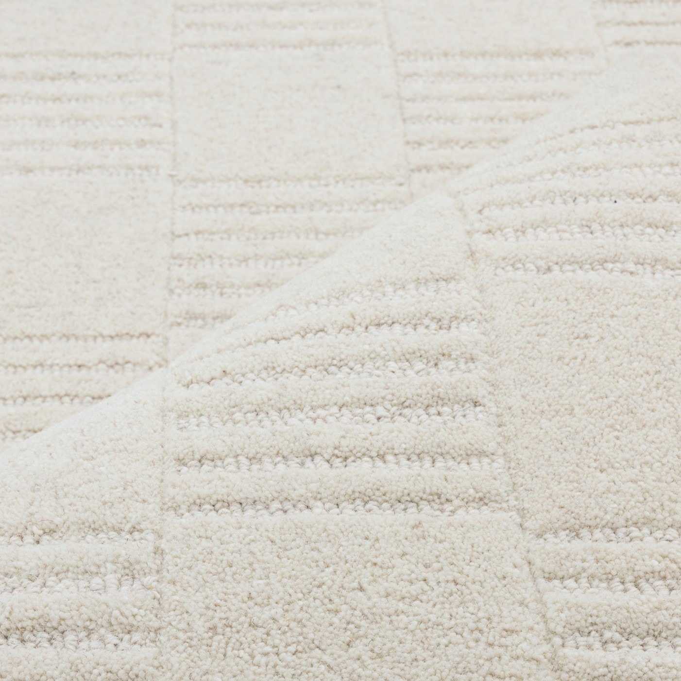 my home Tapis en laine »Motala, Handgefertigt, Wolle, Hoch-Tief-Effekt,« Rectangulaire 14 mm Höhe einfarbig, 3D-Design, Wohnzimmer, Schlafzimmer, Esszimmer