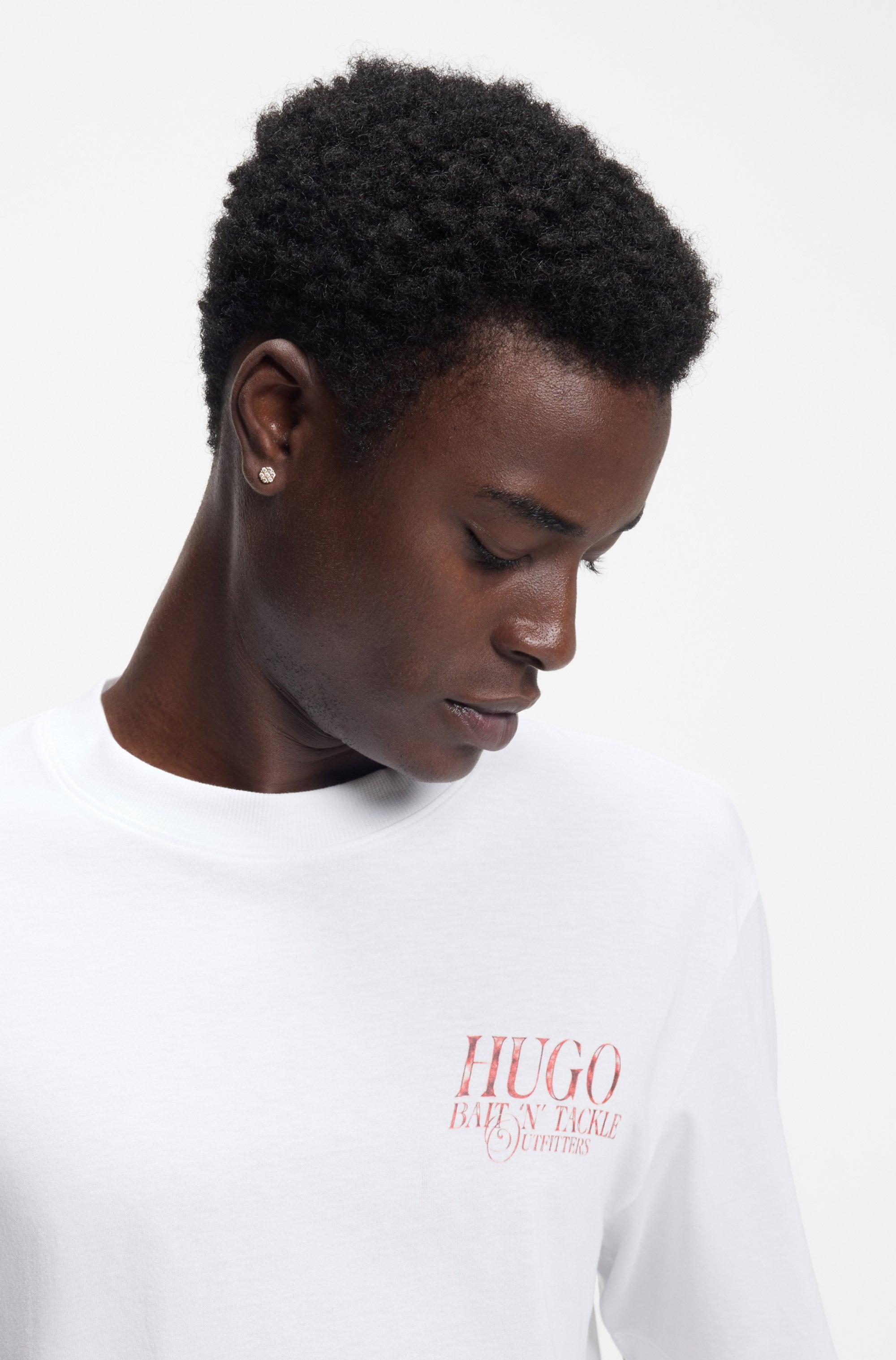HUGO T-Shirt Regular Fit, Rückdruck, Rundhalsausschnitt