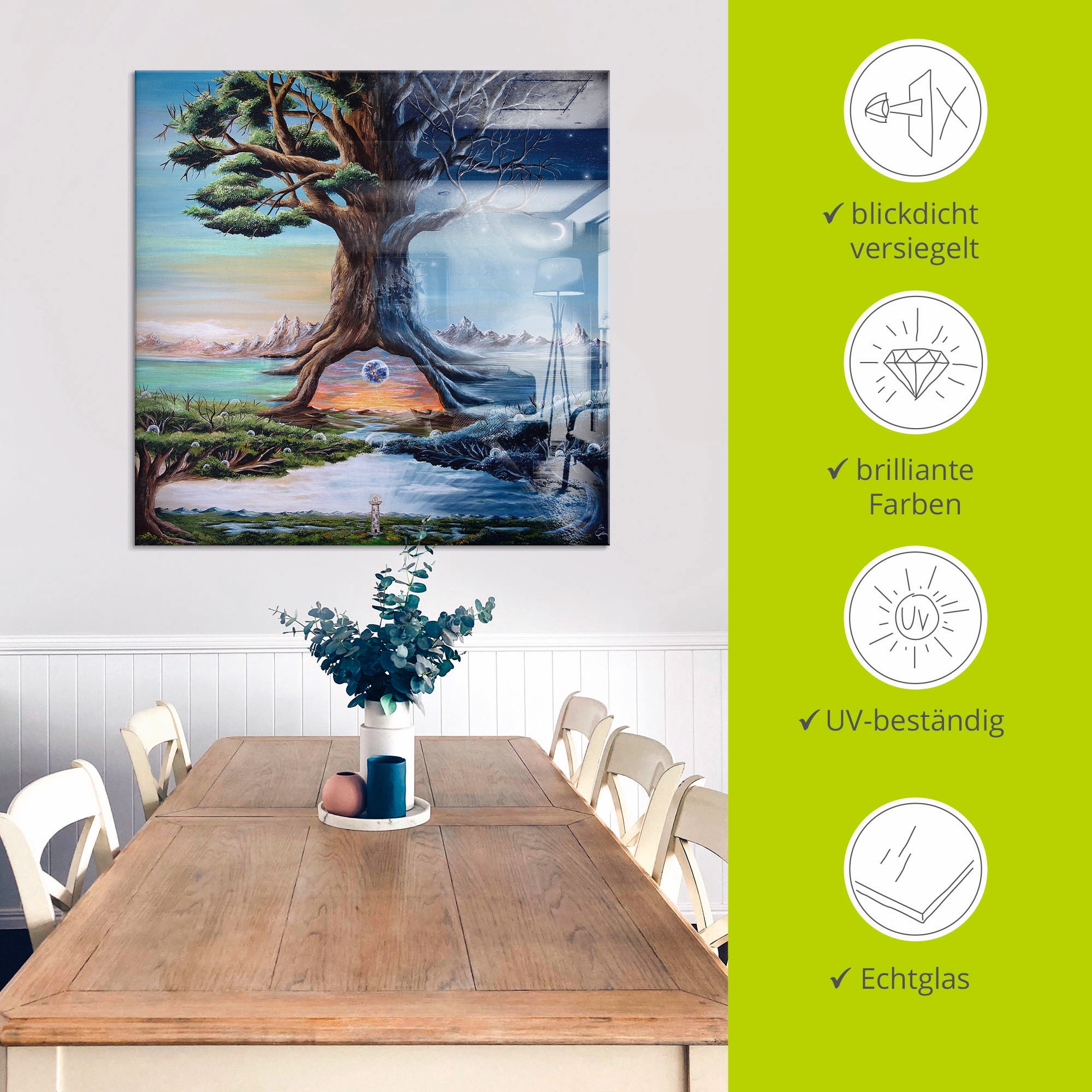 Artland Tableau en verre »Zwischenwelten« 1 cuis tlg. in verschiedenen Grössen