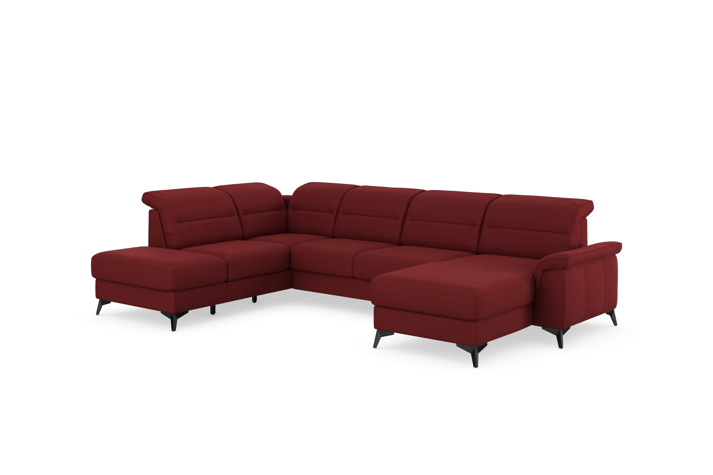 sit&more Wohnlandschaft »Sinatra U-Form« optional mit Kopfteilverstellung und Armteilfunktion, Metallfüsse