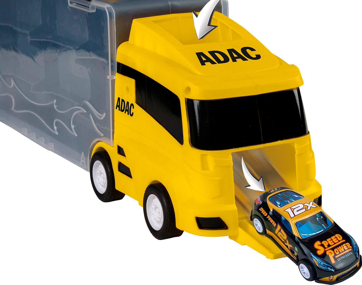 Happy People Spielzeug-LKW »ADAC Autotransporter Koffer« inklusive 4 Autos