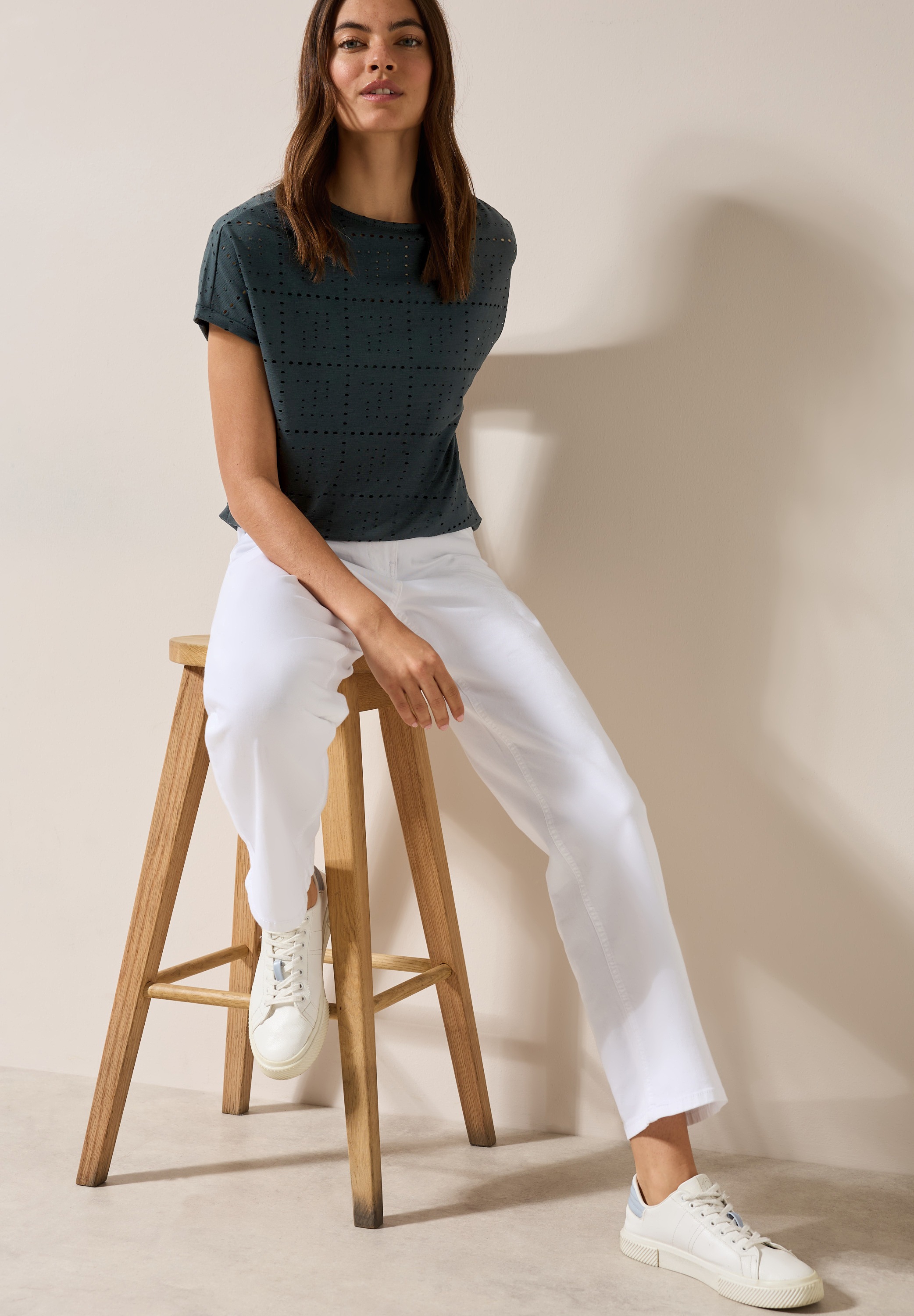 Cecil T-Shirt mit Lochmuster