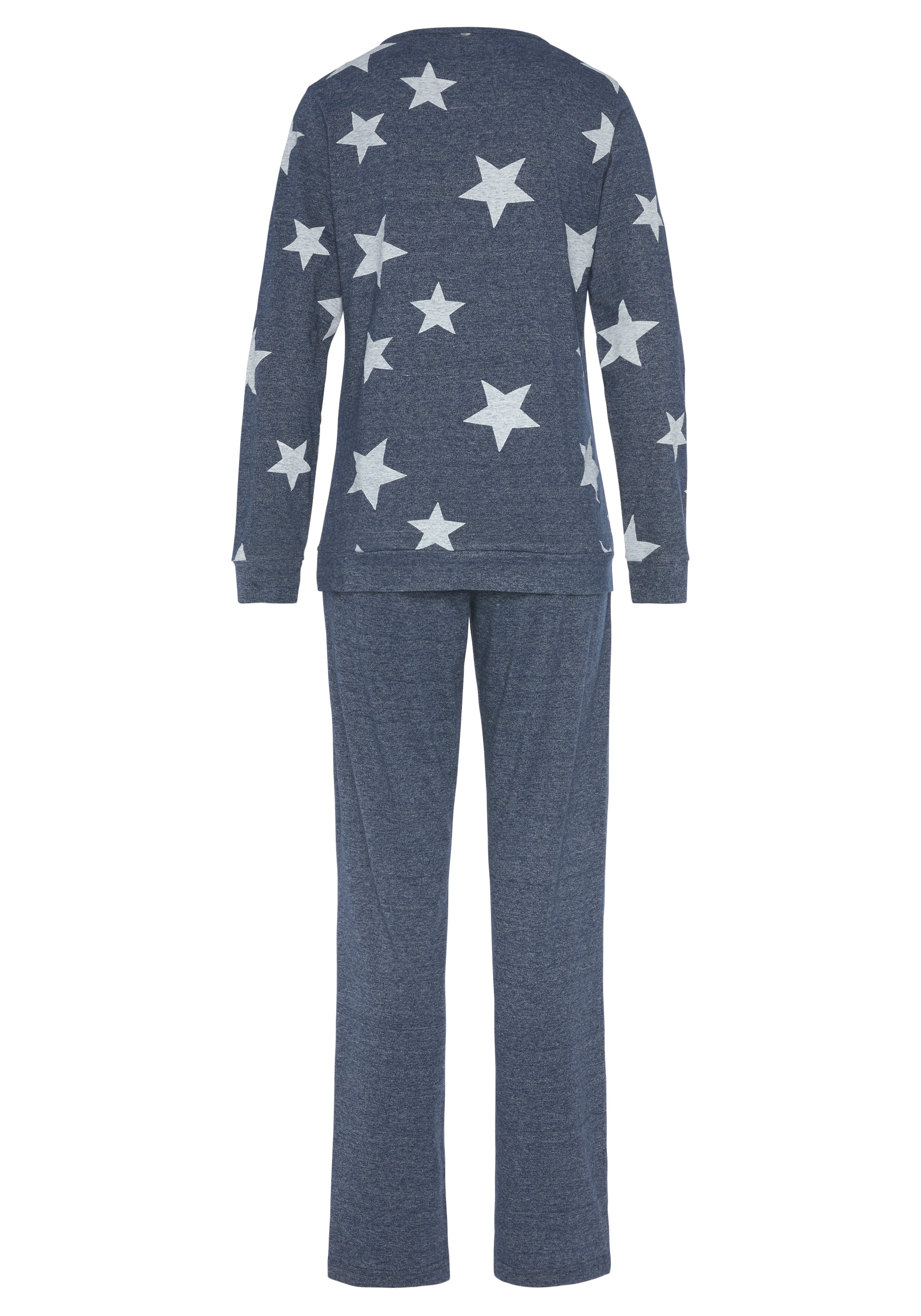 Vivance Dreams Pyjama 2 Stück, 4 Stk. tlg., in melierter Optik mit Sternen