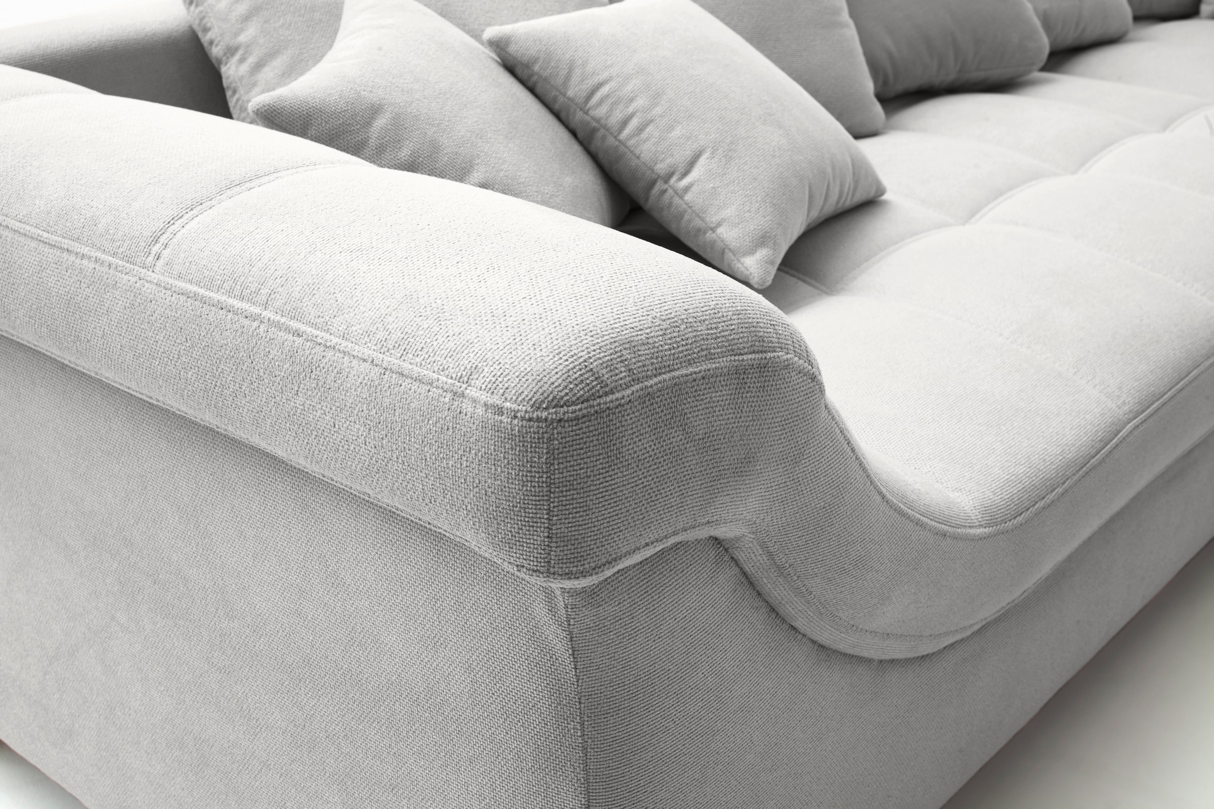 Mr. Couch Canapé d'angle »Bologna, L-Form, mit Holzfüssen« wahlweise mit Kaltschaum