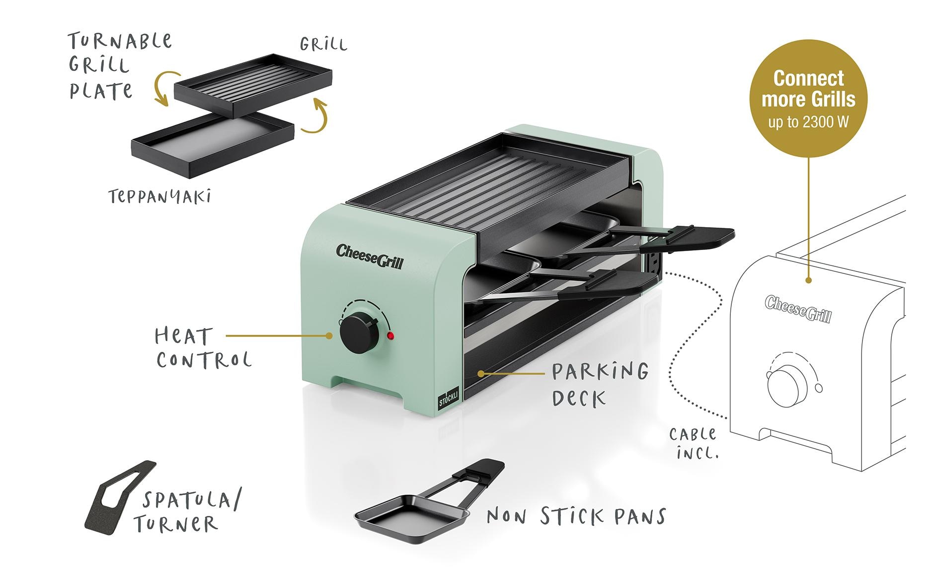 Stöckli Raclette »Stöckli CheeseGrill 2 Connect 2 Personen«