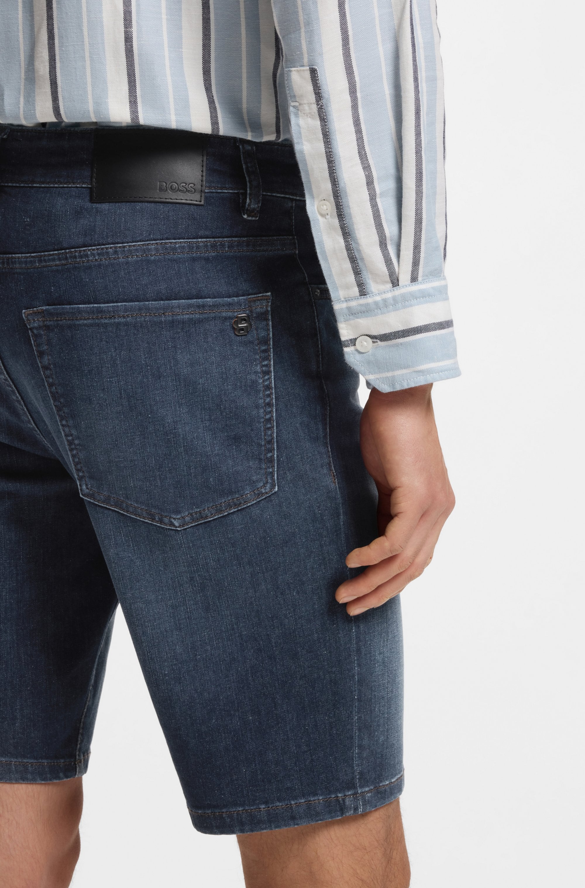 BOSS ORANGE Short en jean »Re.Maine Shorts Bo« denim stretch en coupe droite
