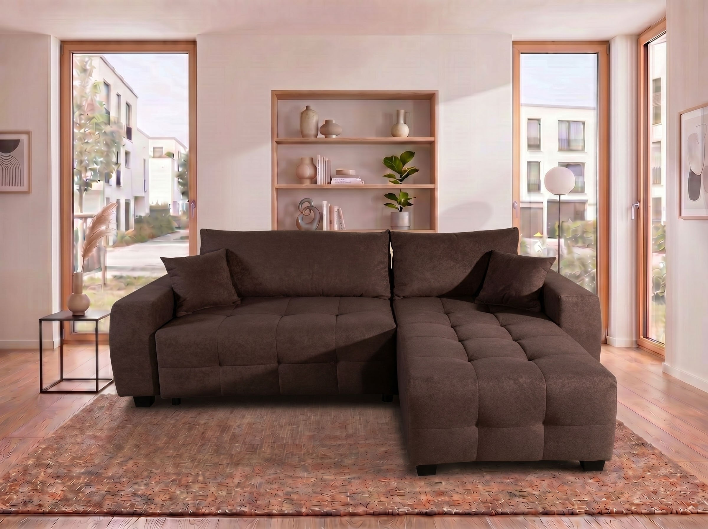 COLLECTION AB Canapé d'angle Ecksofa,Schlaffunktion,Bonnelfederkern,Rückenkissen