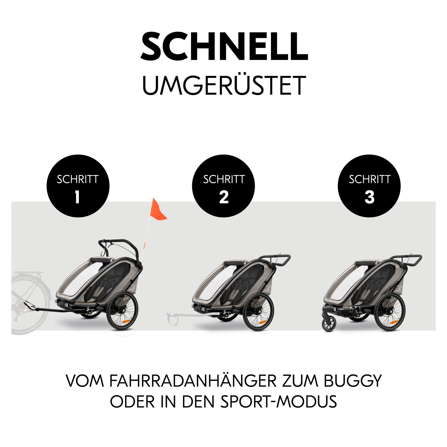 Hauck Fahrradkinderanhänger »Bike N Walk Duo« für 2 Kinder, inkl. Deichsel