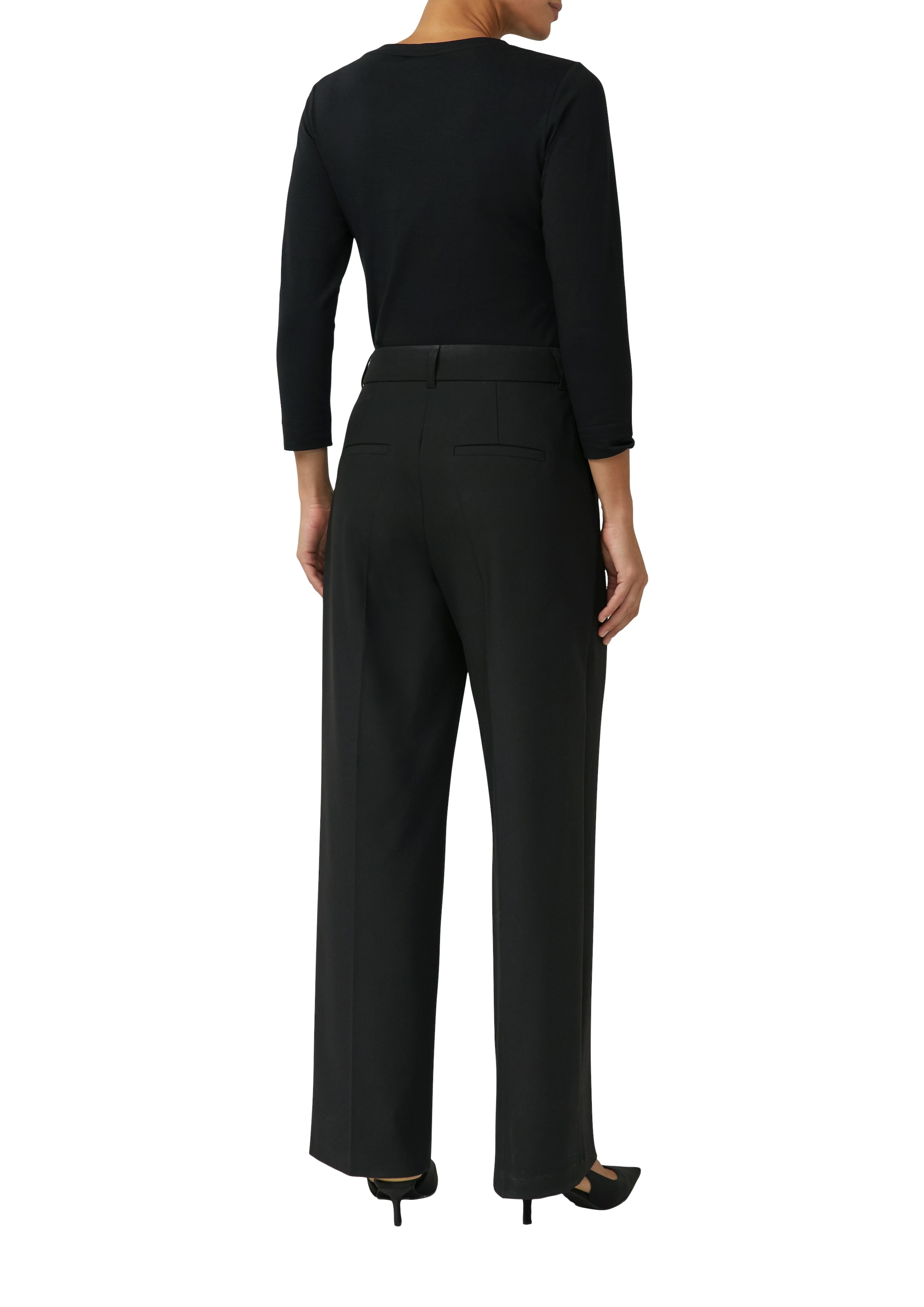 s.Oliver BLACK LABEL T-shirt à manches longues mit Glitzersteinen am Rundhals