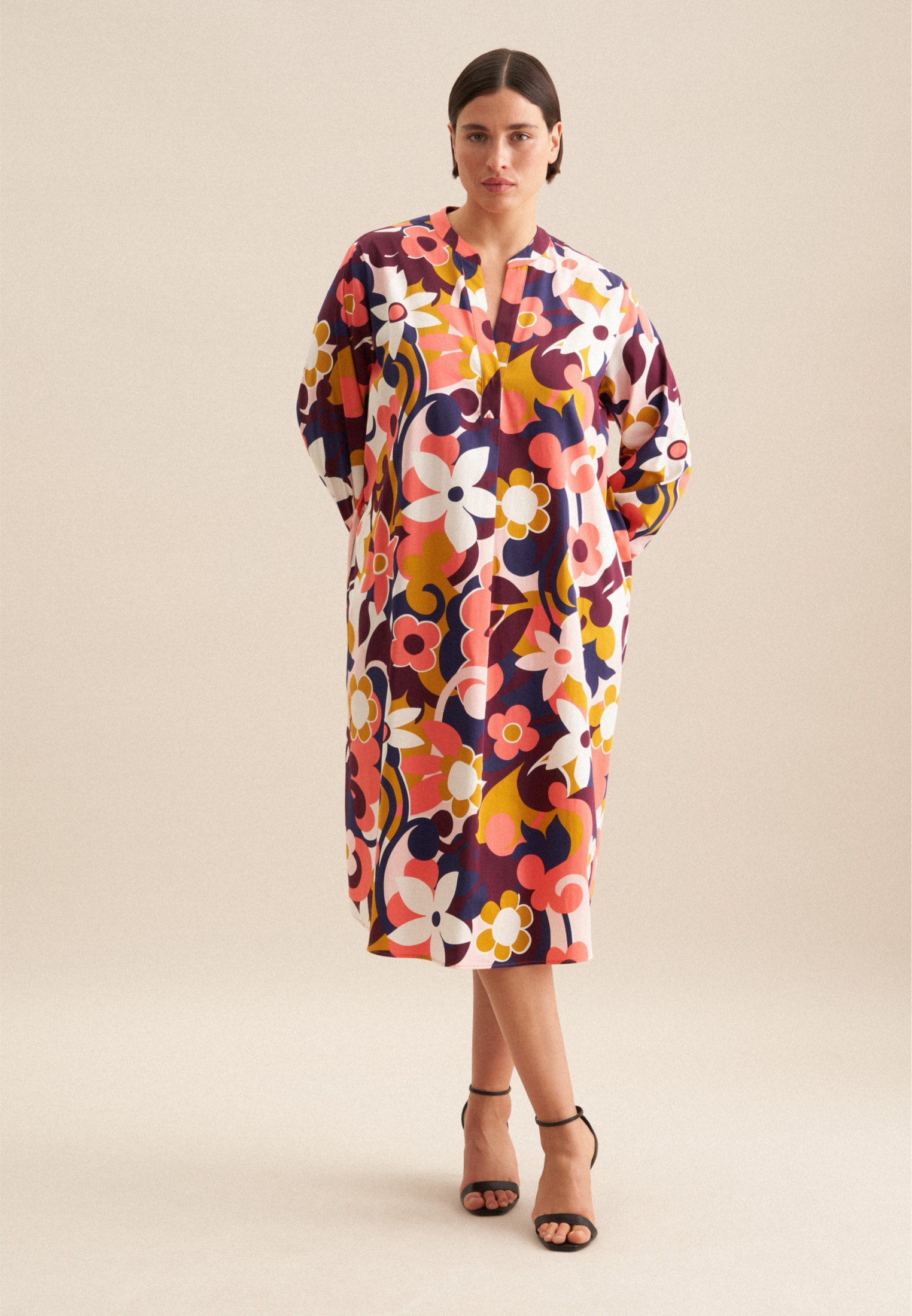 seidensticker Sommerkleid »Schwarze Rose« 1/1 Kragen Floral