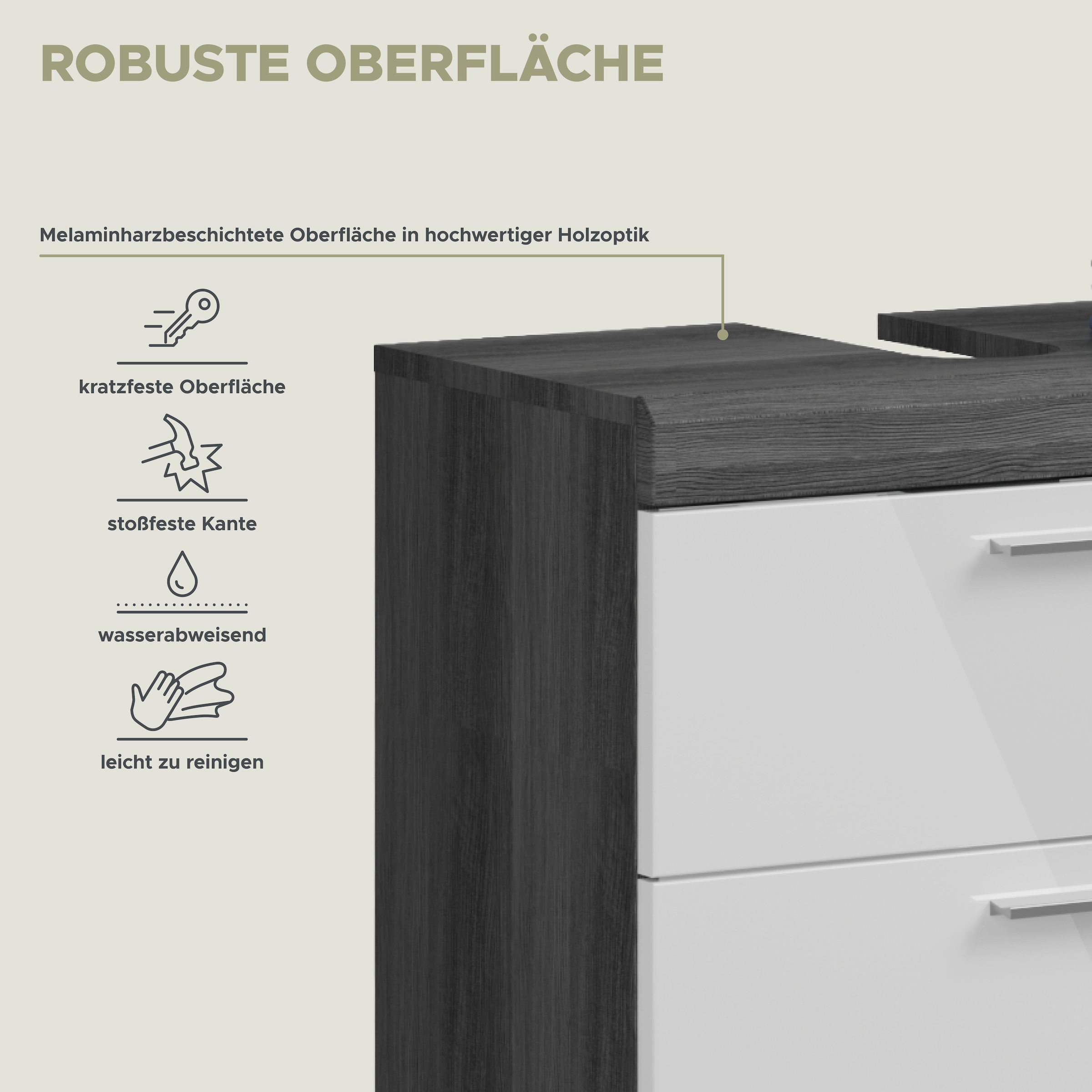 welltime Ensemble de meubles de salle de bain »Siena, 5 teilig, bestehend aus:« Set, 5 cuis tlg.