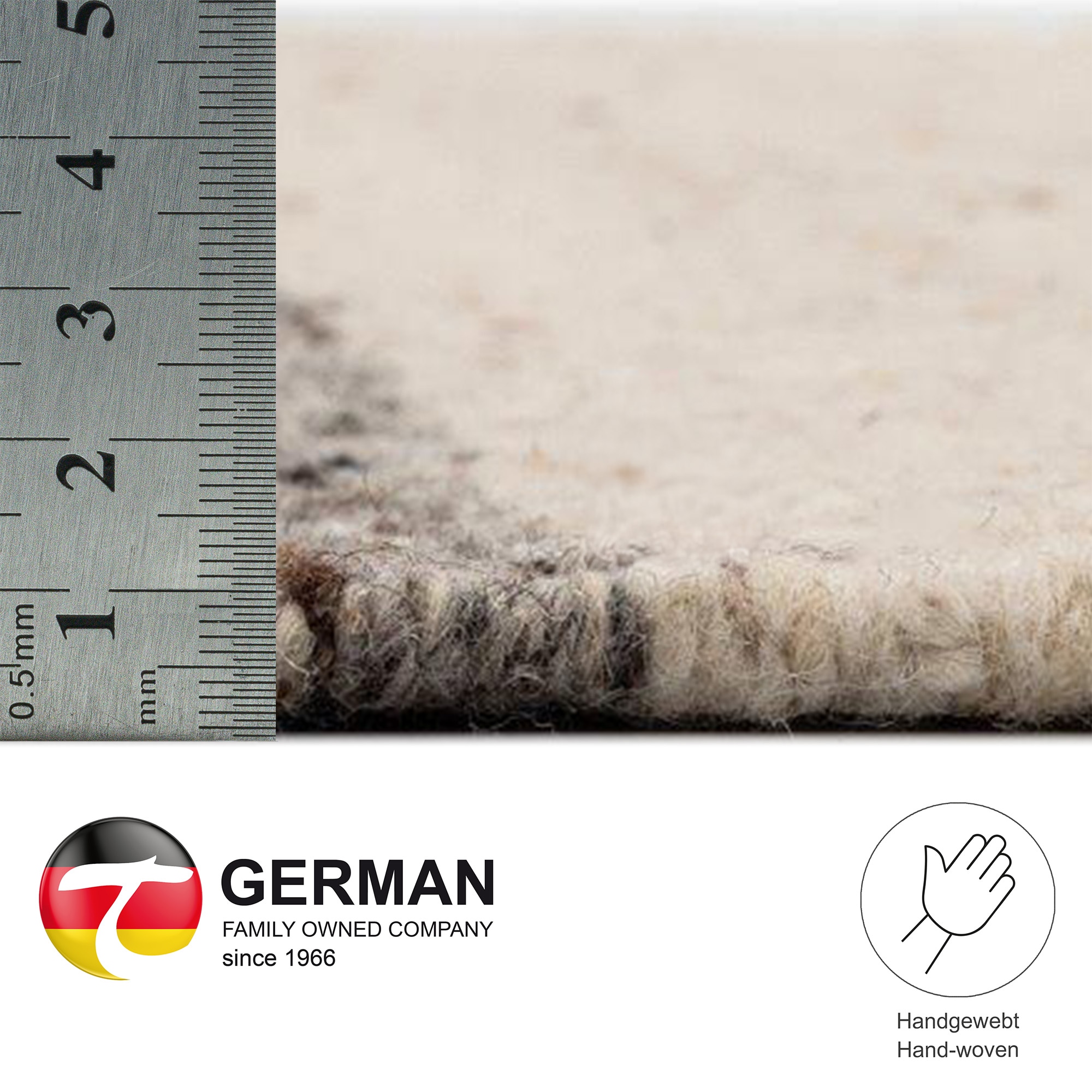 THEKO Wollteppich »Ehrwald TK-155« rechteckig 12 mm Höhe Wendeteppich, besonders flach, reine Wolle, handgewebt, gestreift