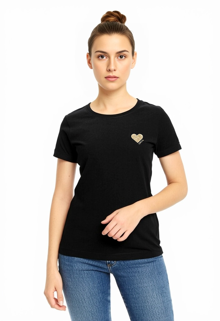 ONLY Kurzarmshirt »ONLKITA LIFE S/S TOP 2 PACK CS JRS« Packung, 2 Stk. Baumwolle, Glitzerdruck