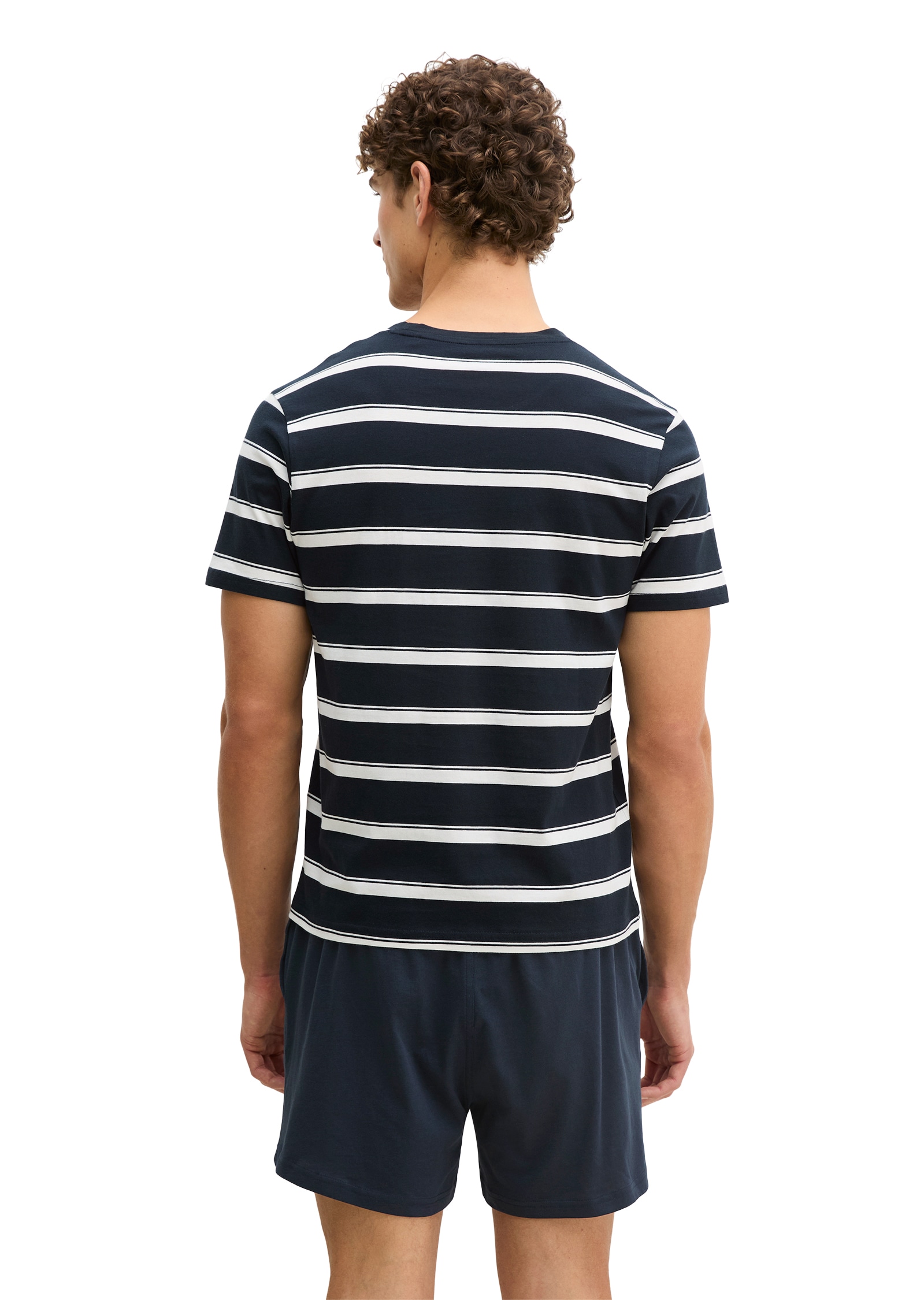 Marc O'Polo Shorty »Mix N Match Cotton« 2 pièces avec haut rayé, col rond et manches courtes