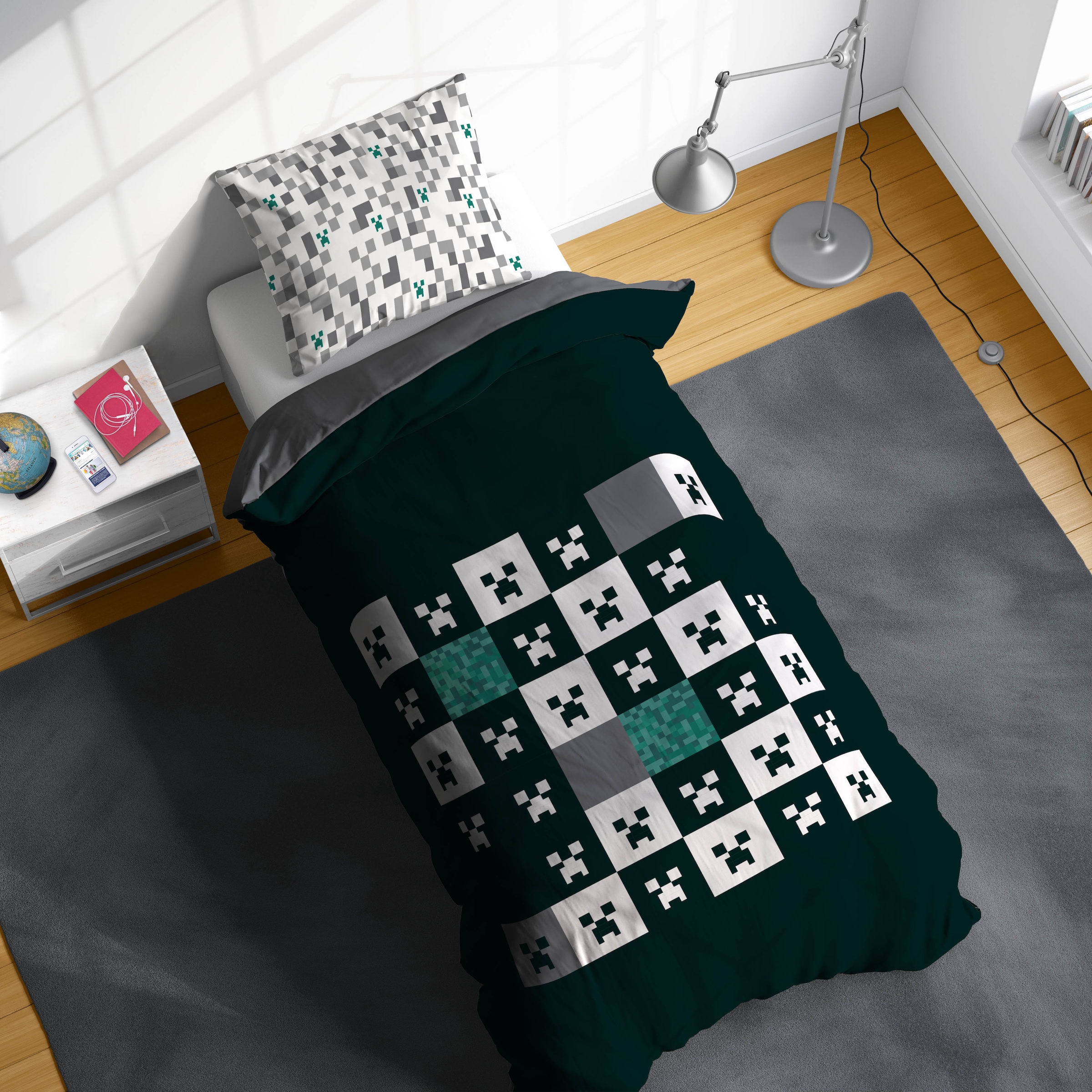 Minecraft Linge de lit pour enfants »Minecraft Creeper« 2 100% coton