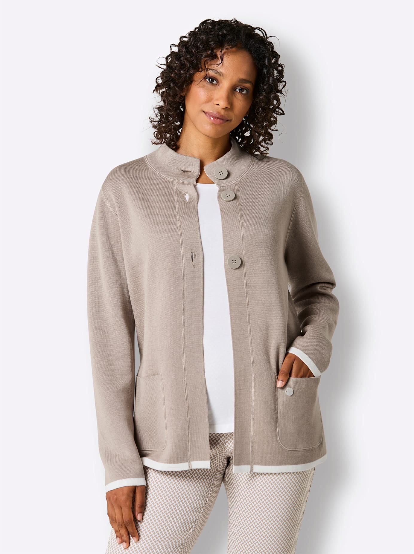 CREATION L PREMIUM Jacquardstrickjacke