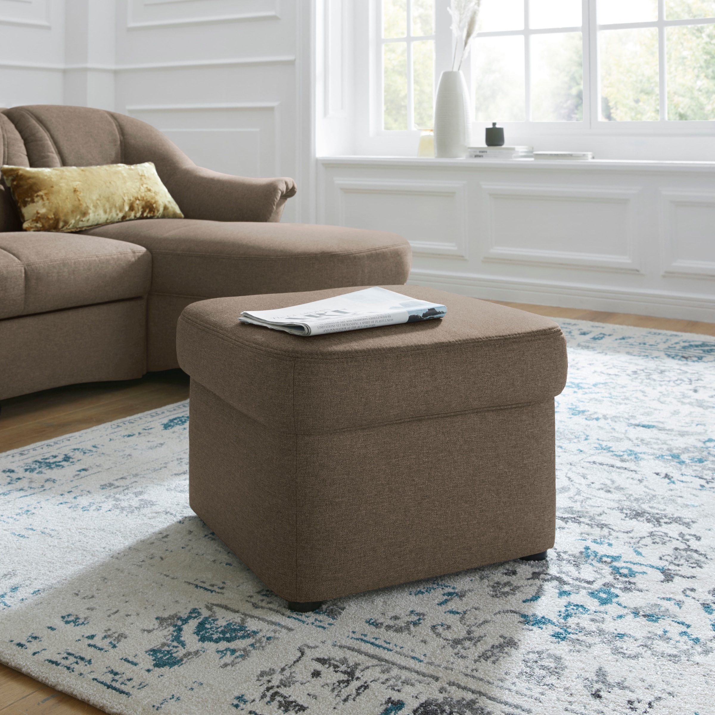 DOMO collection Polsterhocker »SARAFINA 61x61 cm, hochwertig und komfortabel«