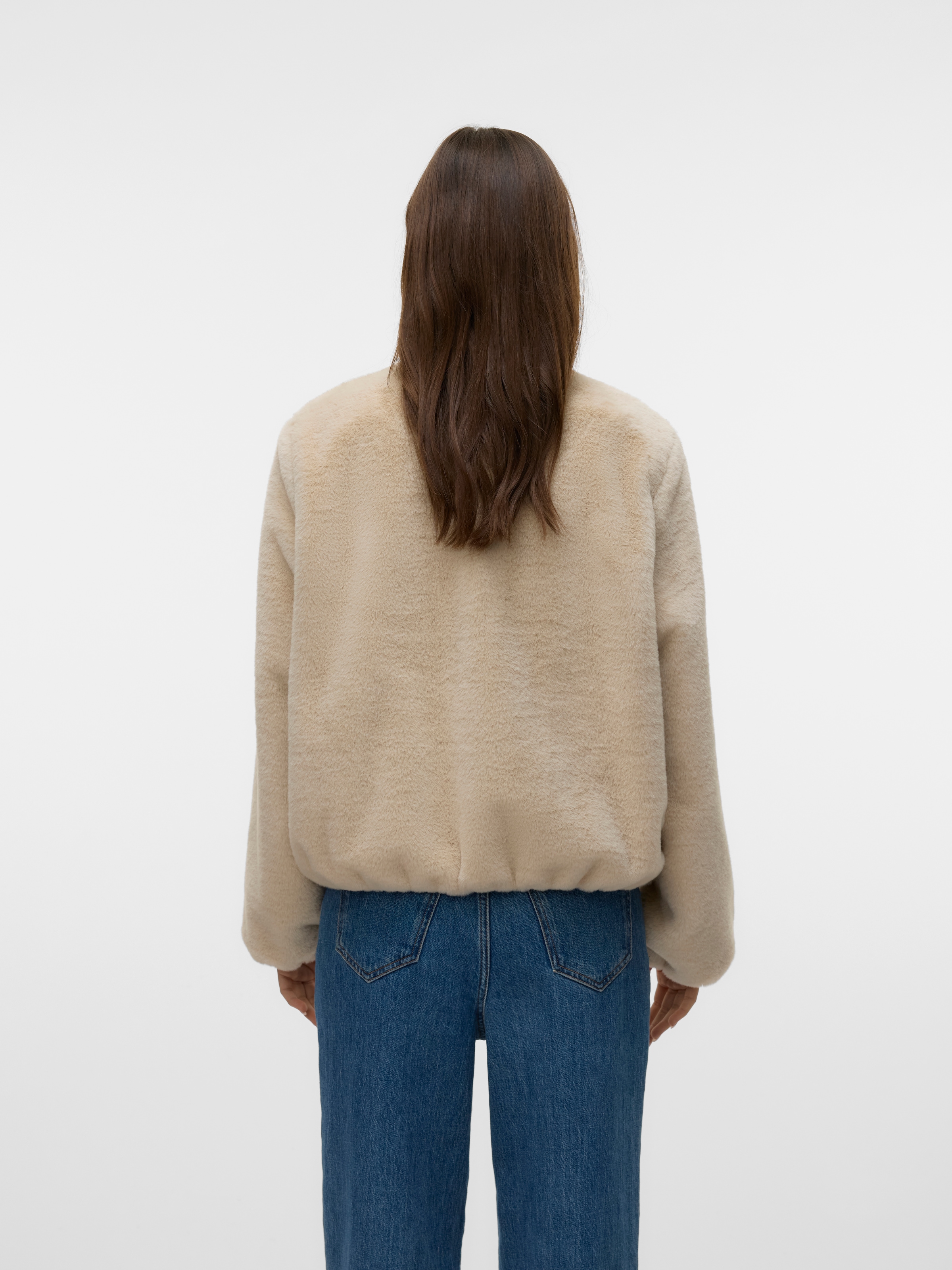 Vero Moda Fellimitatjacke »VMSONJALIGA SHORT JACKET GA BOO« ohne Kapuze