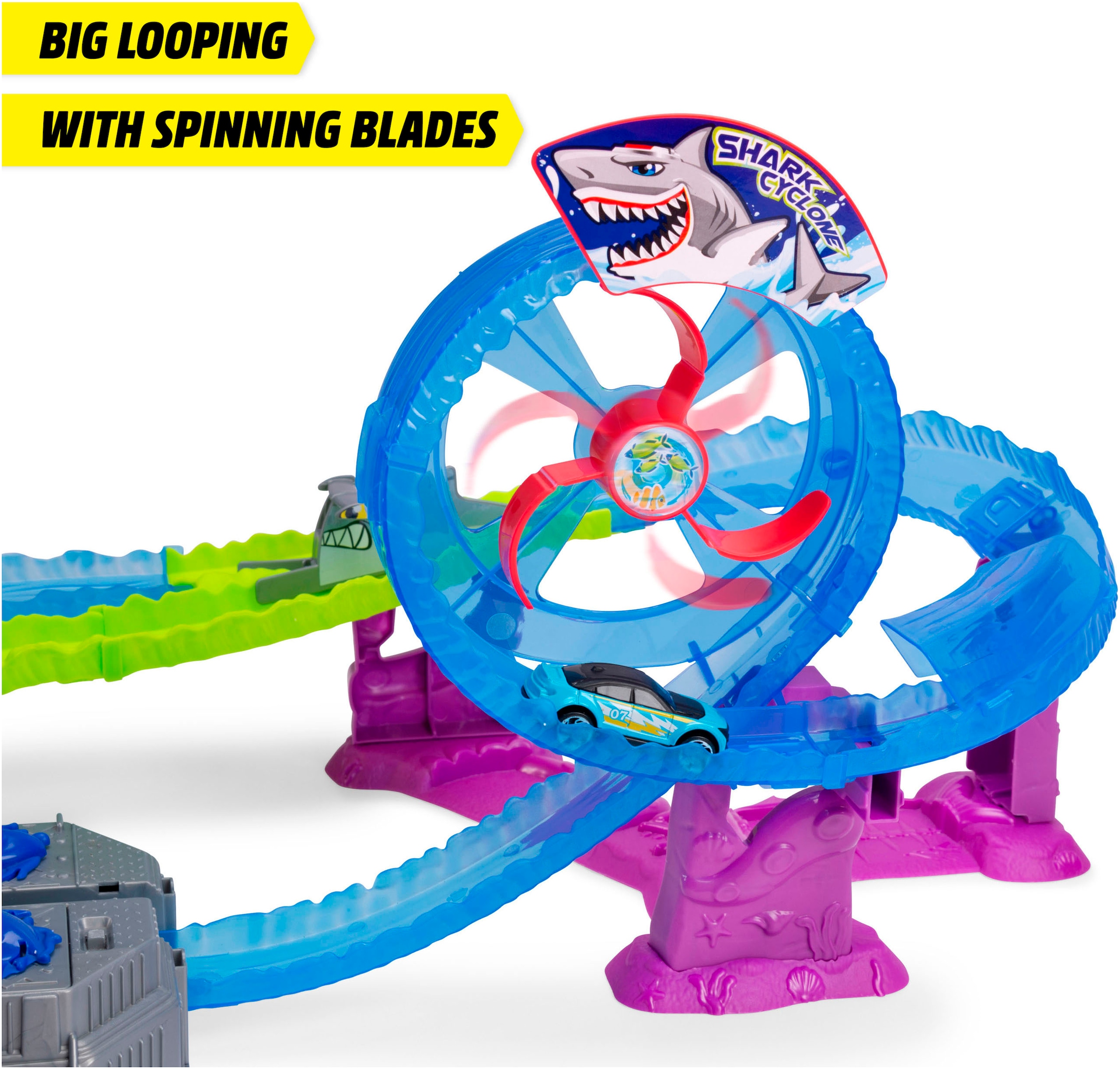 Dickie Toys Autorennbahn »White Shark« inklusive Spielzeugauto; mit Licht und Sound