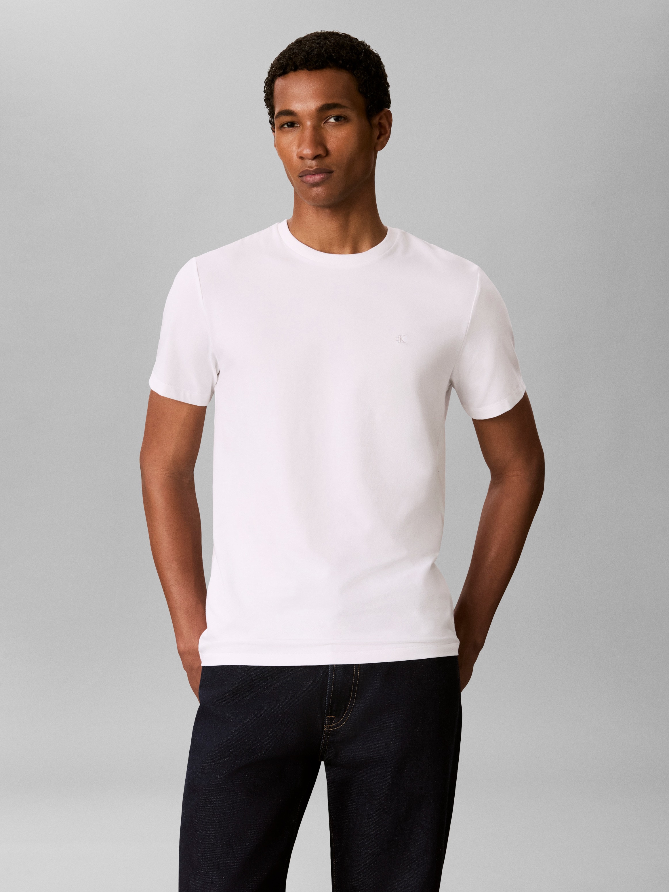 Calvin Klein T-shirt »2 Pack SS STRETCH COTTON SLIM TEE« Paquet, 2 col rond, coupe slim