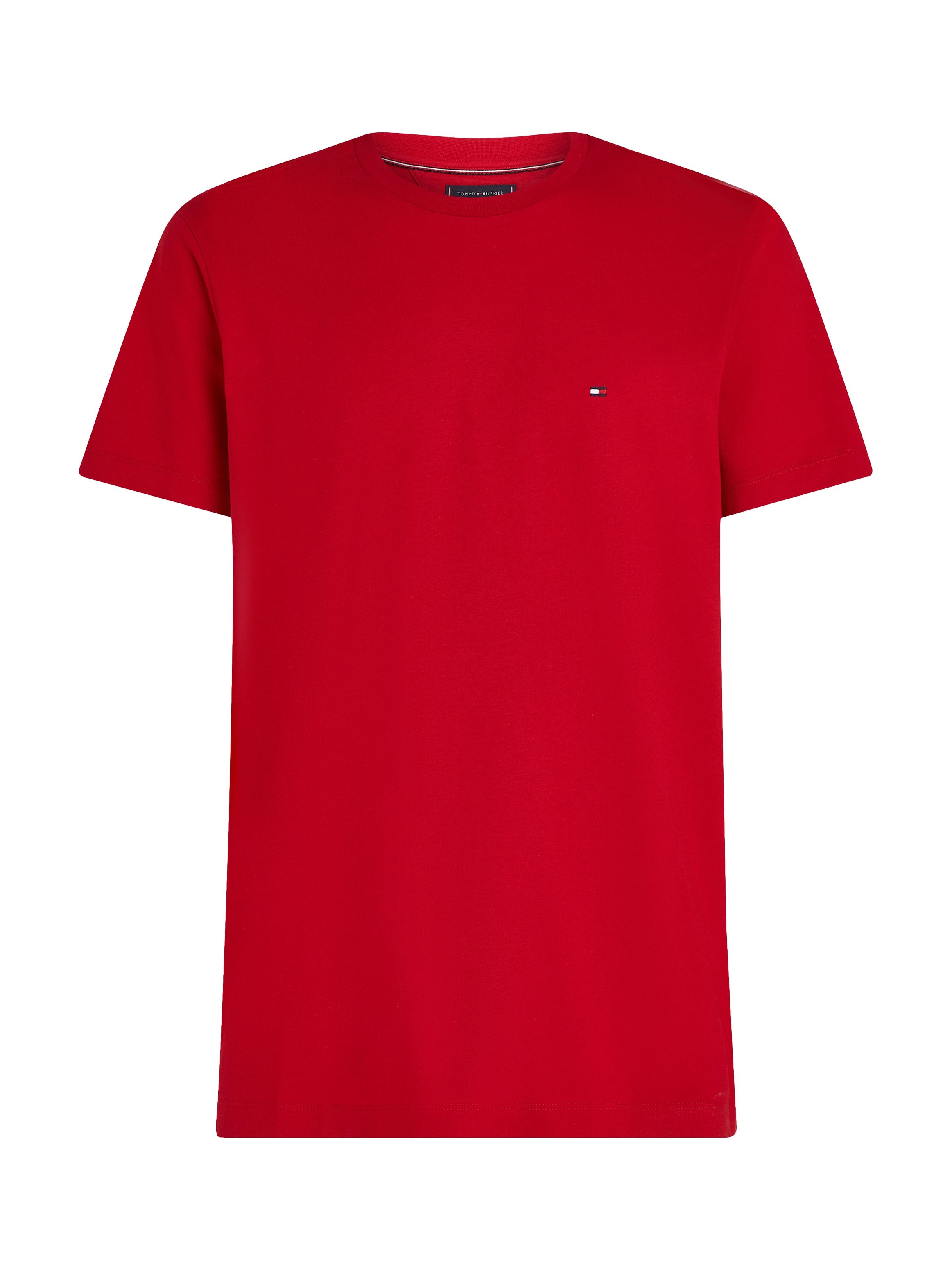 Tommy Hilfiger T-shirt »ESSENTIAL REG FIT SOLID TEE mit Stickerei und Rundhals« unifarben, casual, regular fit, Baumwolle, Rundhals