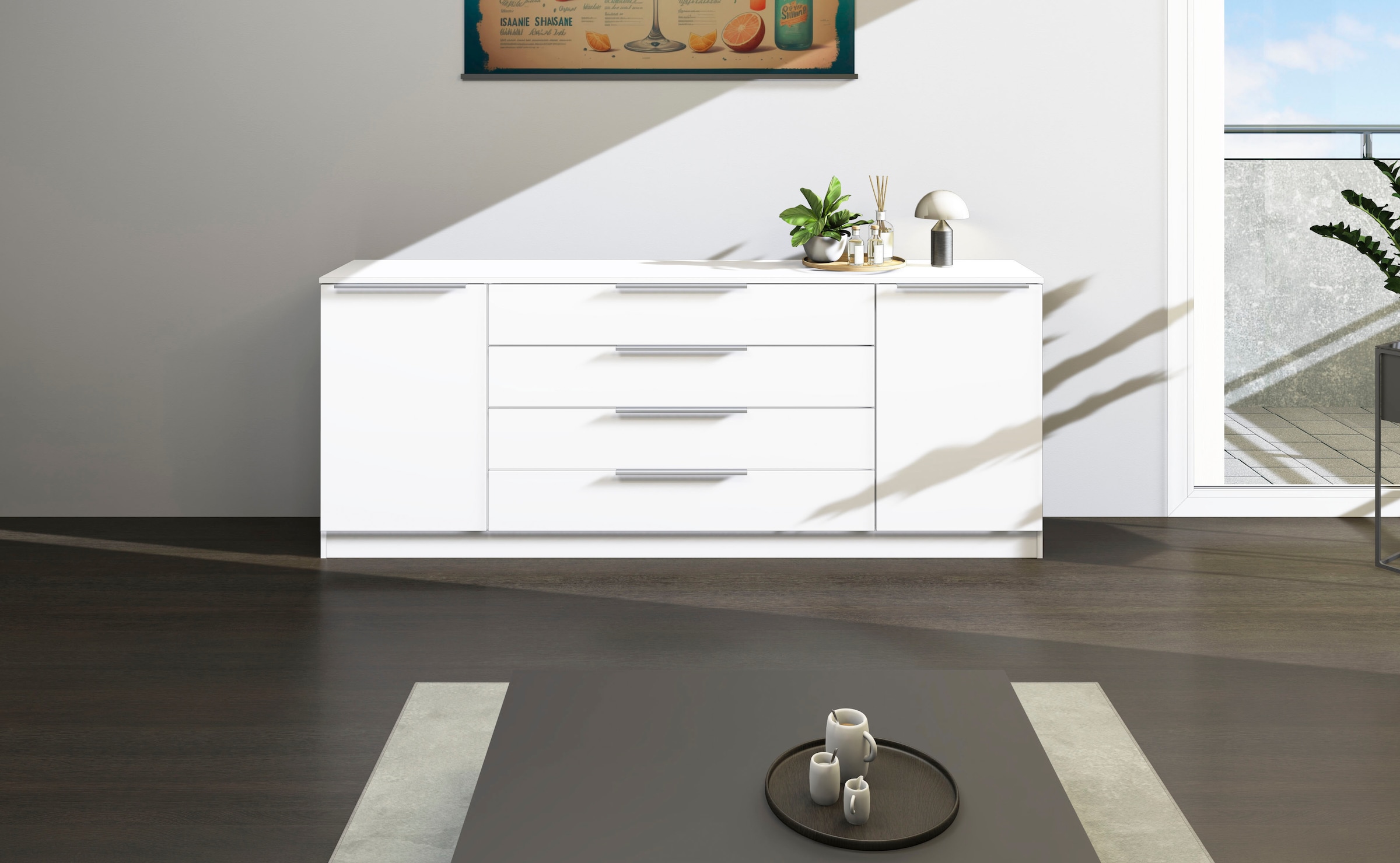 borchardt Möbel Kommode »Oliva« Breite 200 cm, mit 4 Schubkästen